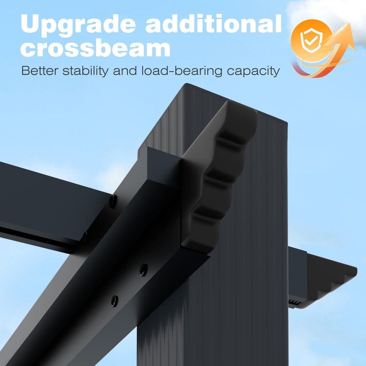 MUPATER 12' X 16' Outdoor Retractable Aluminum Pergola with Weather-Resistant Canopy for Backyard Deck Garden Grey MUPATER