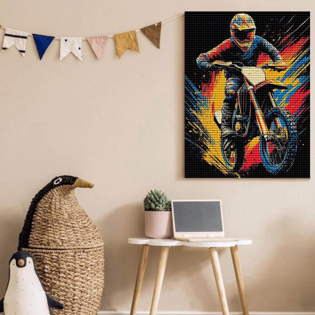 YOUSHIHA Vehicle Diamond Painting Kits for Adults,Motorcycle Diamond Painting Art Kit for Adult,DIY Full Drill Gem Art with Diamonds for Home Wall Decor Gifts 12x16 Inch YOUSHIHA