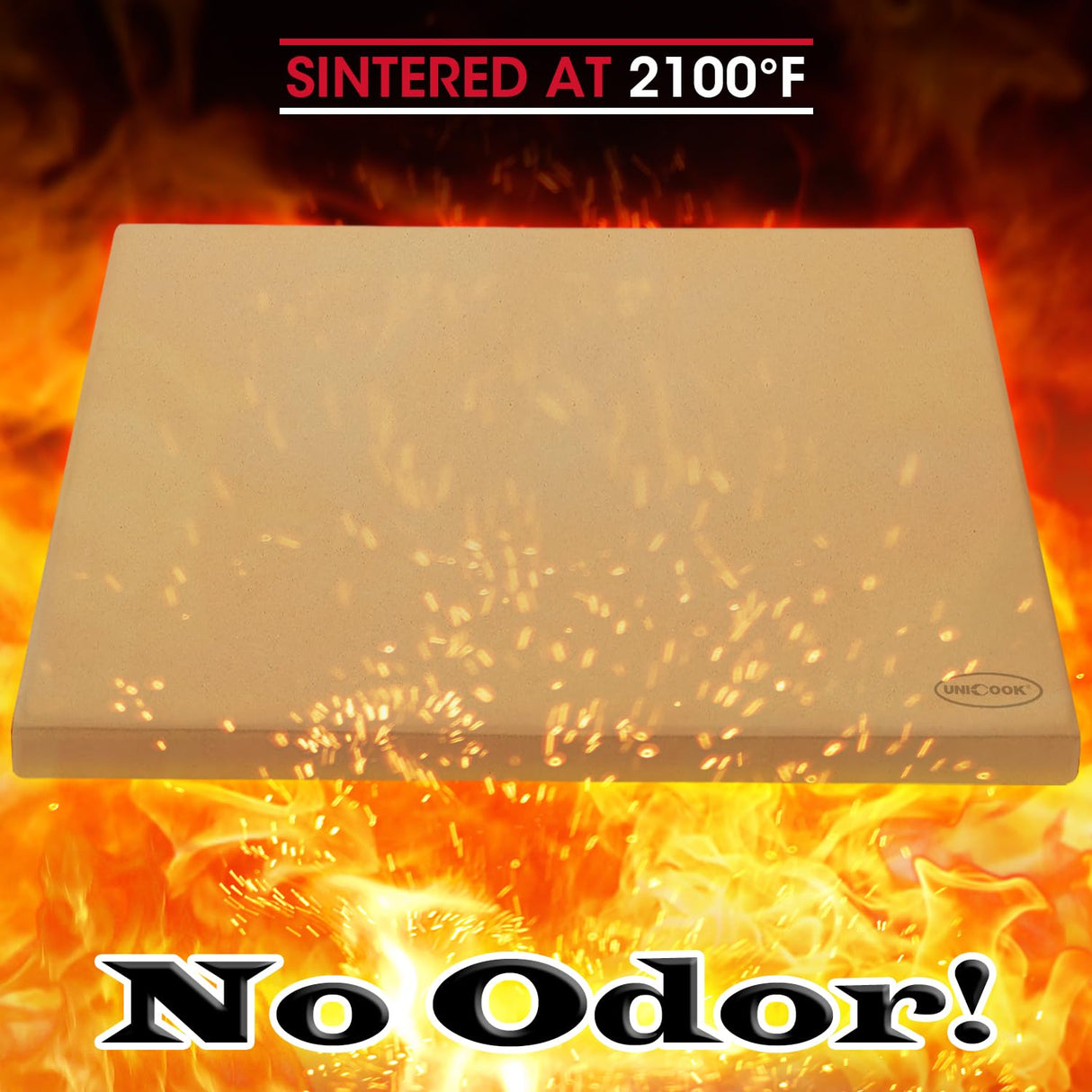 Unicook Extra Large Pizza Stone 18 Inch, Square Baking Stone for Oven and Grill, Heavy Duty Bread Pizza Pan, Durable Thermal Shock Resistant Cooking Stone Unicook