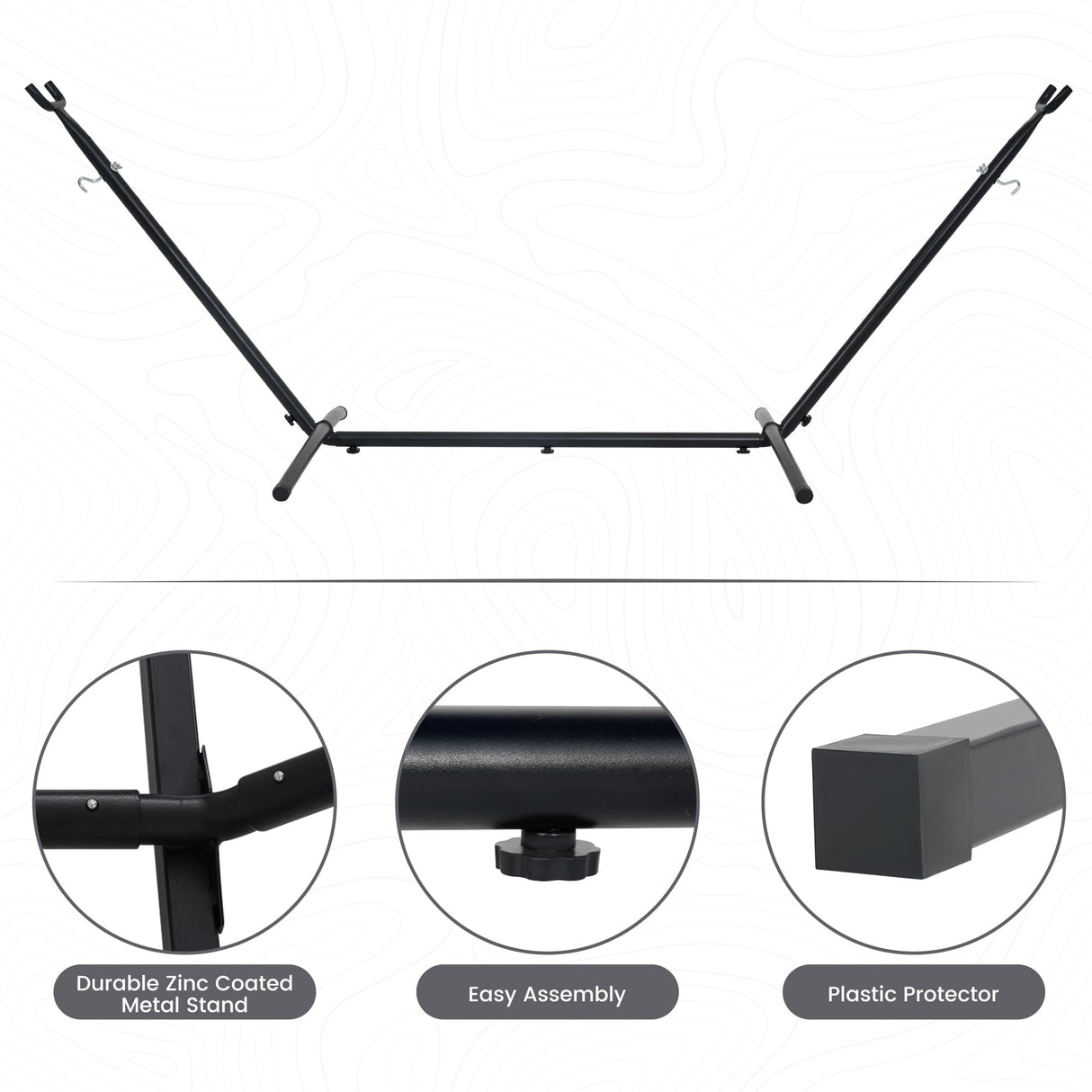 Lazy Daze Hammocks Double Hammock with 9ft Space-Saving Steel Stand Includes Portable Carrying Case, 450 Pounds Capacity (Natural) Lazy Daze Hammocks