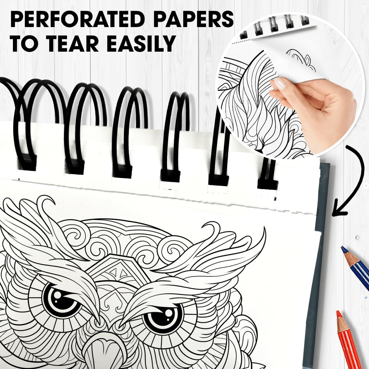 SOUTHERN LOTUS Animal Patterns Spiral Coloring Book Wirebound Hardcover Papers With Relaxing Animals Mandala Drawings Color Pages For Adults Women Seniors Mindfulness Relaxation Anxiety Relief SOUTHERN LOTUS