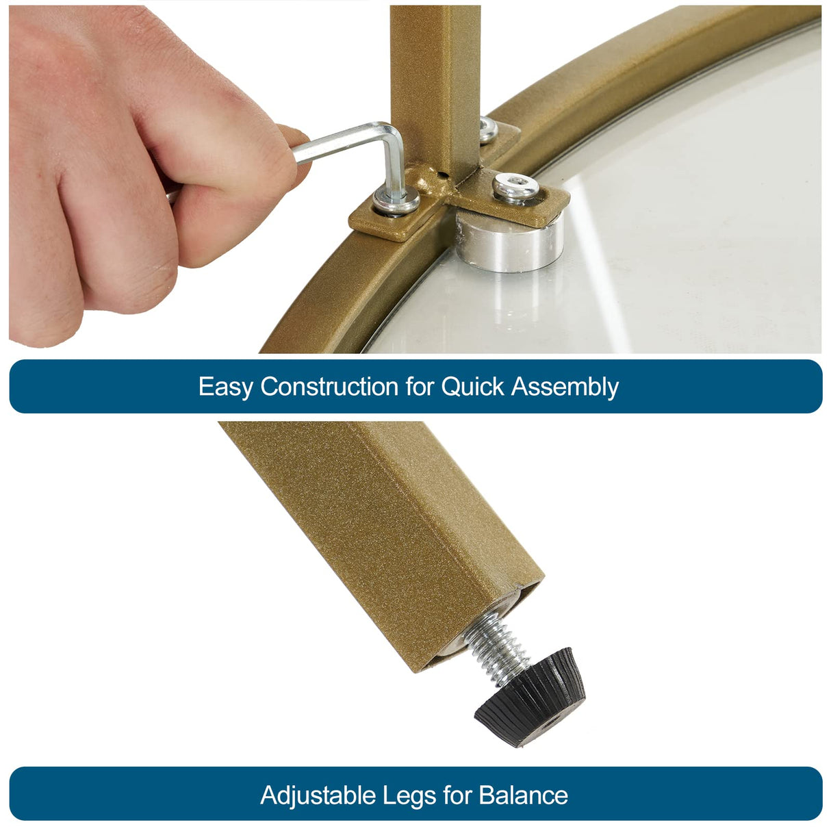 VINGLI Glass Coffee Table, 25.6" Round Champagne Gold Coffee Tables for Living Room, 2-Tier Glass Top Coffee Table with Storage Clear Coffee Table, Simple & Modern Center Table for Small Space VINGLI