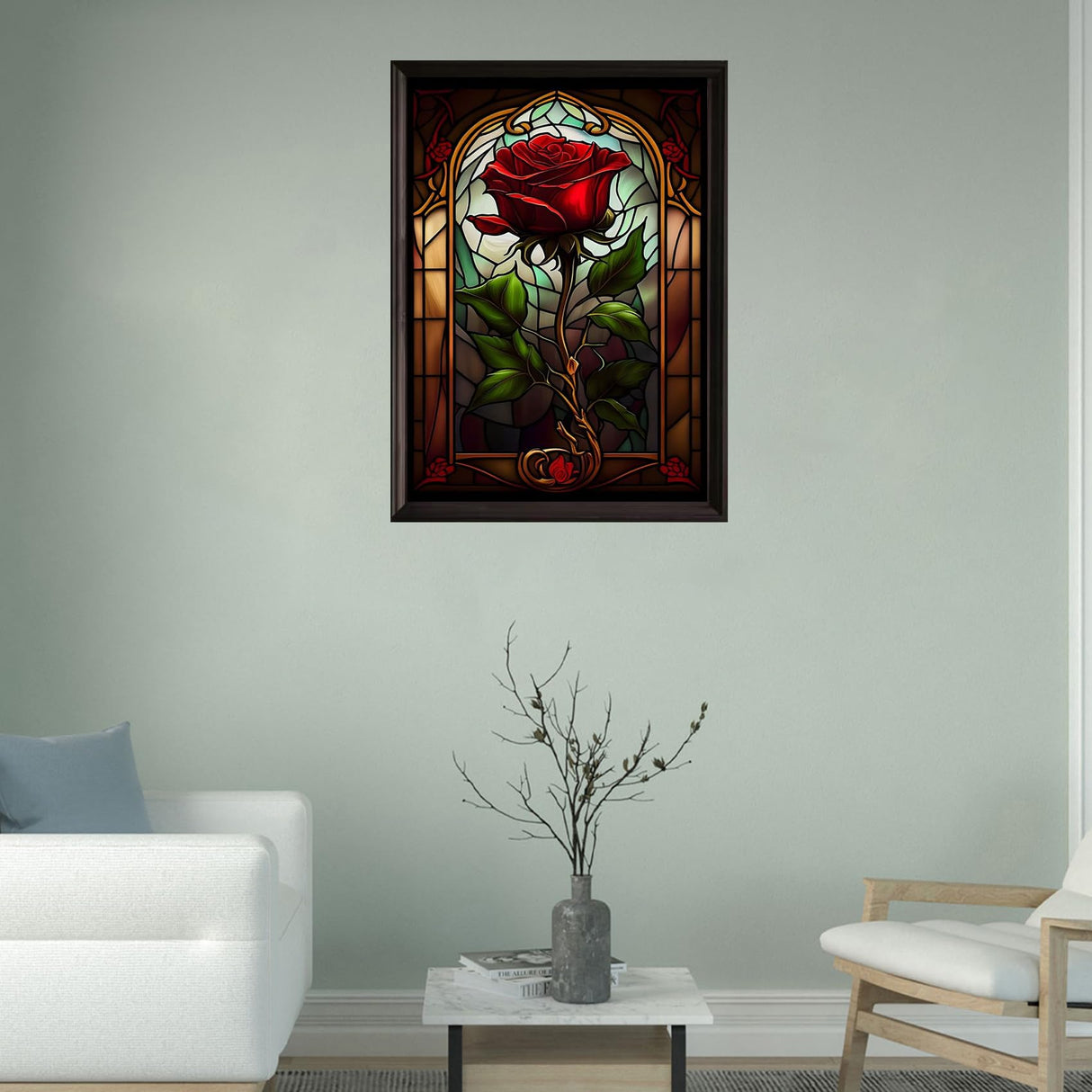 Aestalrcus Rose Diamond Painting Kit for Adults, Rose Diamond Art Kits for Adults, Flower Gem Art for Home Wall Decor 16x12inch Aestalrcus