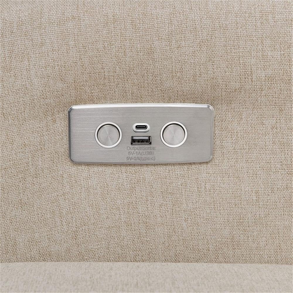 Babyletto Kiwi Electronic Power Recliner and Swivel Glider with USB Port in Performance Beach Eco-Weave, Water Repellent & Stain Resistant, Greenguard Gold and CertiPUR-US Certified babyletto