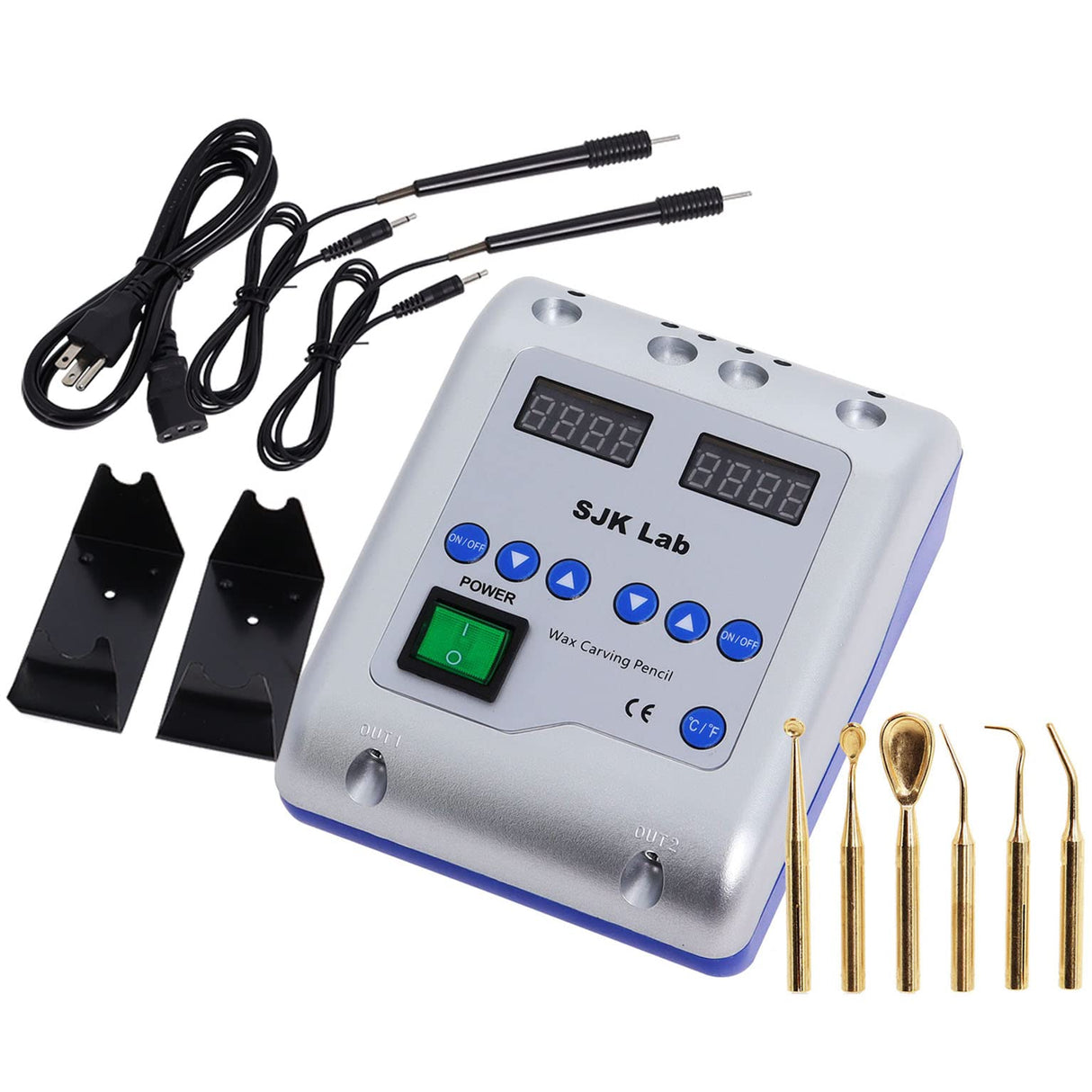 Dental Electric Wax Carver with Wax Carving Pen Knife for Dental Lab Equipment π±ππππππ πΎππ πΎπππ, Dual-Pen Dentist Waxing Carving Pencils Handheld with 6 Wax Tips Wadoy