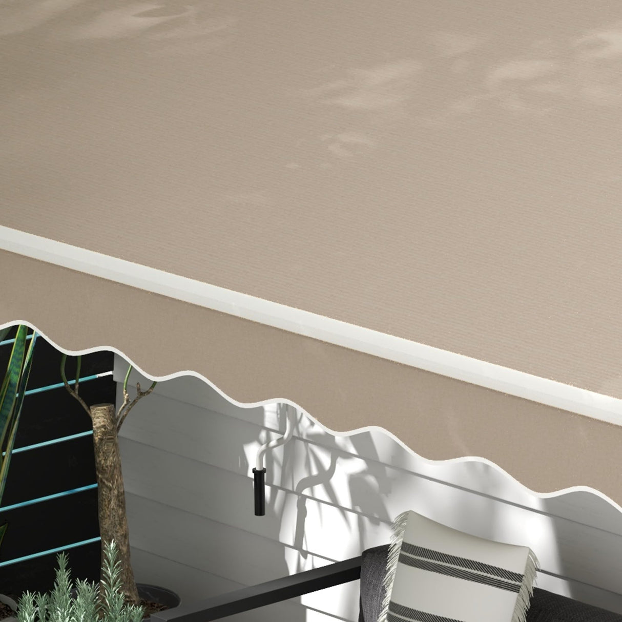 Outsunny 13' x 8' Retractable Awning, Patio Awnings, Sunshade Shelter w/Manual Crank Handle, UV & Water-Resistant Fabric and Aluminum Frame for Deck, Balcony, Yard, Beige Outsunny