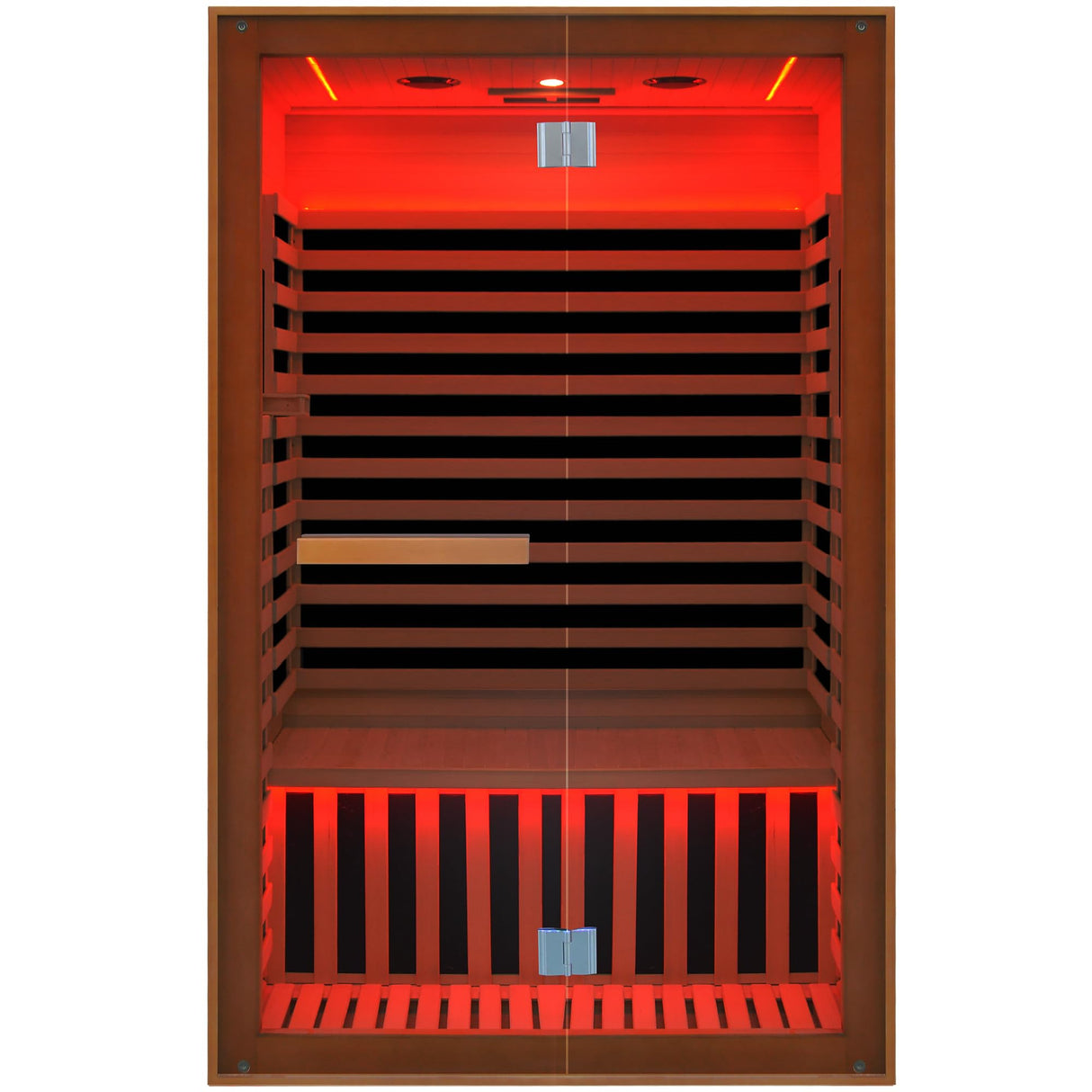 OUTEXER Far Infrared Sauna Home Sauna Spa Room for 2 Person Low-EMF Canadian Hemlock Wood 1950W Indoor Saunas with Oxygen Bar 47.2 * 35.4 * 74.8Inch OUTEXER