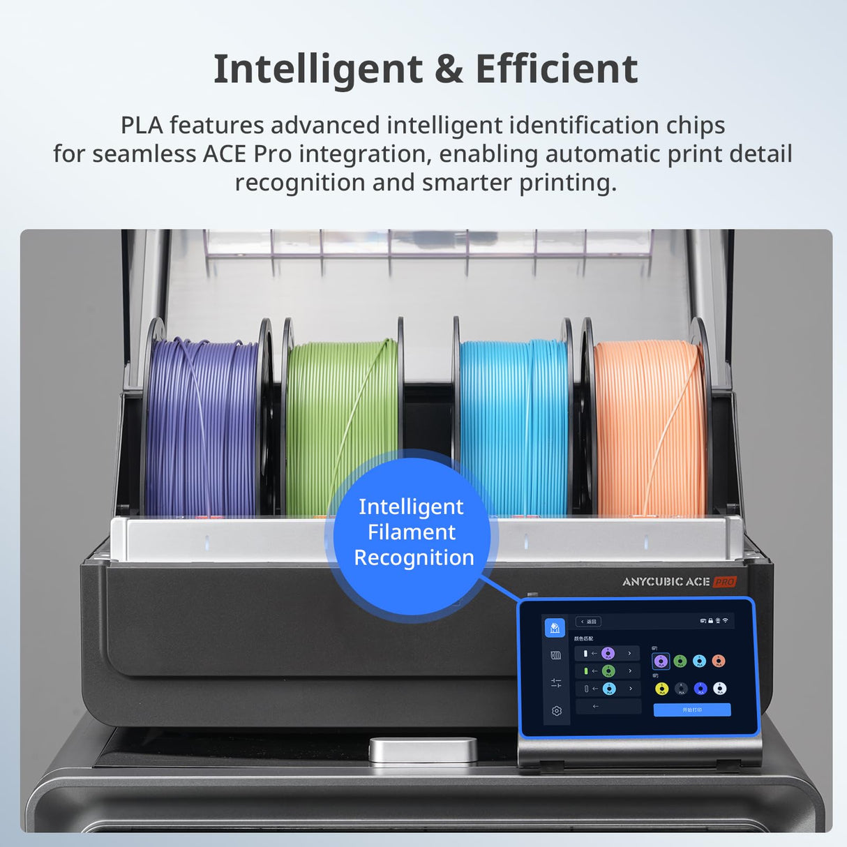 ANYCUBIC PLA Filament Refill 1.75mm, 3D Printer Filament, for Reusable Spools, Dimensional Accuracy +/- 0.02mm, Fit with Most Reusable Spools, 1KG, Texture Grey ANYCUBIC