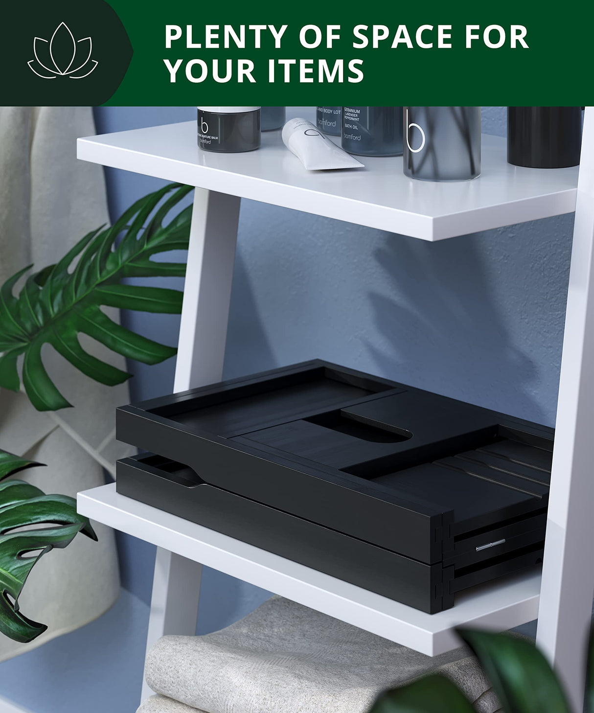 ROYAL CRAFT WOOD Premium Foldable Bathtub Tray - Wood Bath Tray for Tub, Bamboo Bathtub Shelf, Expandable Bath Table Tray, Luxury Bathtub & Bathroom Accessories for New Home & Unique Gift for Women ROYAL CRAFT WOOD