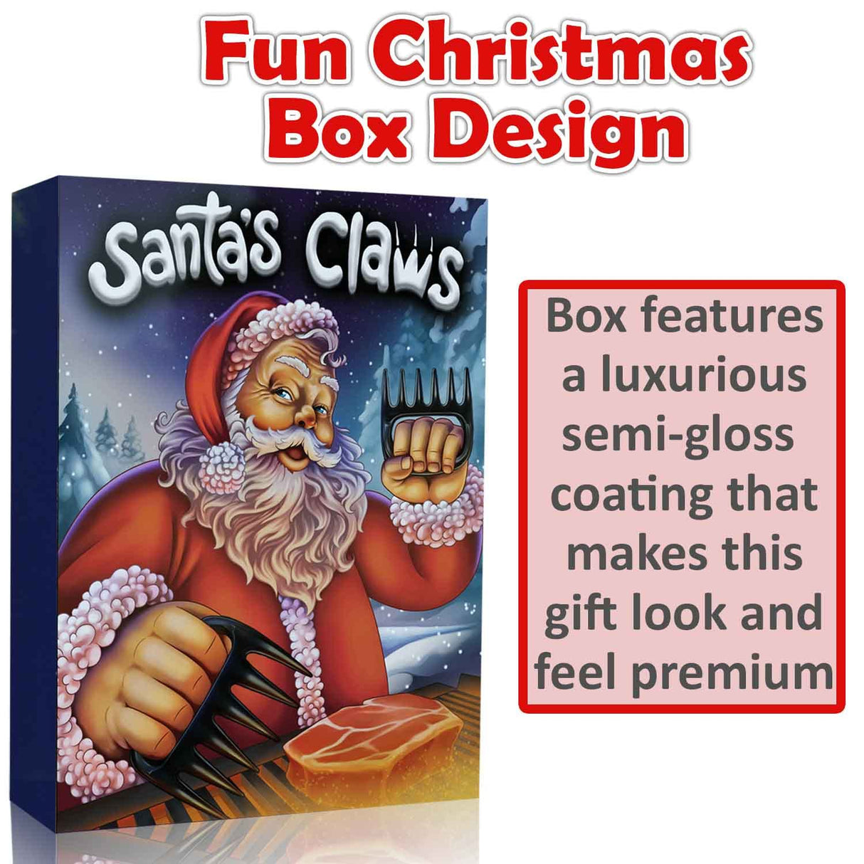 Meat Claws for Shredding. Santa's BBQ Claws. Funny Stocking Stuffers for Men Dads Grillers, Boss Boyfriend Christmas Gift Box. Barbecue Pulled Pork Shredder Funny Grill Tool Pelto Kitchen Gadget Pelto