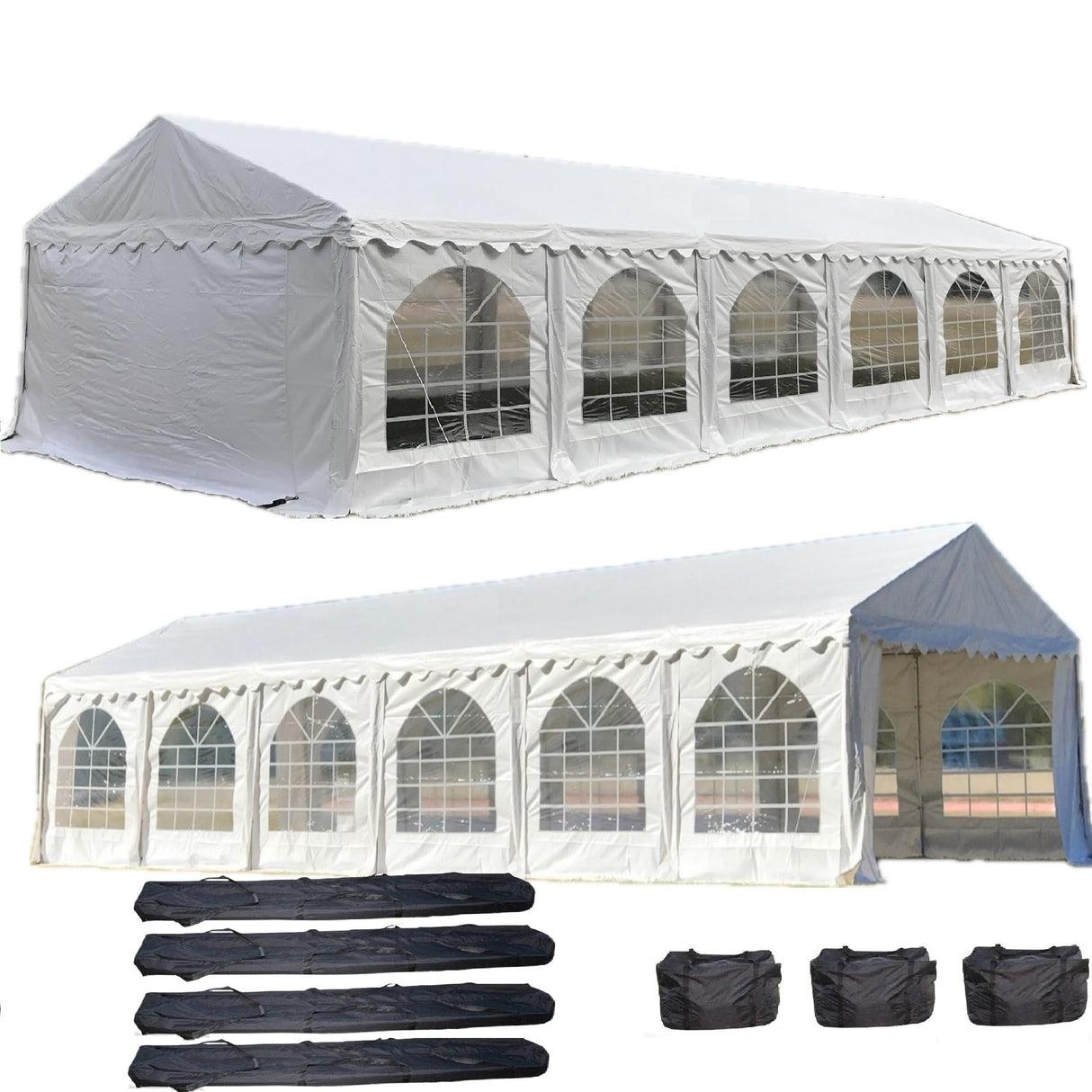 Delta 40'x20' Fire Retardant (FR) PVC Party Tent,Wedding Tent Canopy,Outdoor Event Shelter,Garden Gazebo,with Waterproof Top,Galvanized Steel Poles,Carry Bags DELTA