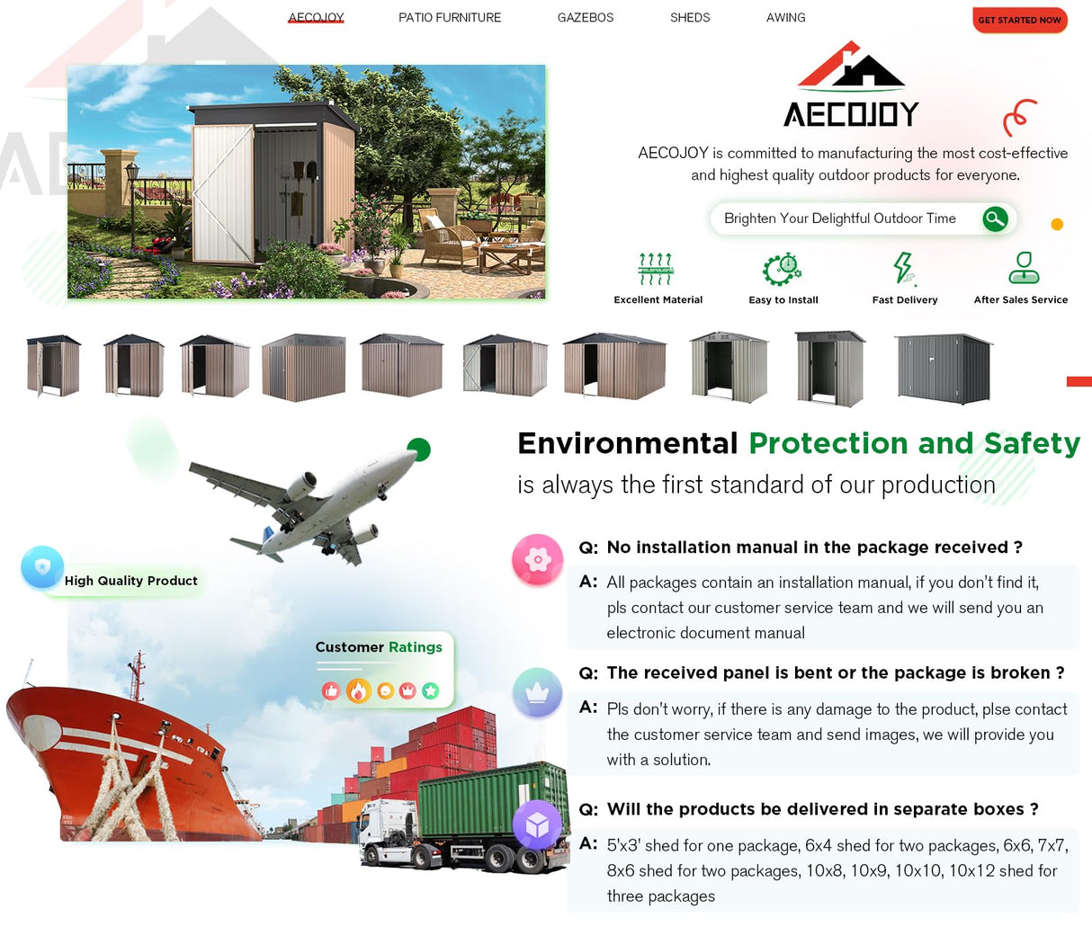 AECOJOY 5' x 3' Outdoor Storage Shed, Small Metal Shed (16.6 Sq.Ft Land) with Design of Lockable Door, Utility and Tool Storage for Garden, Backyard, Patio, Outside use. AECOJOY