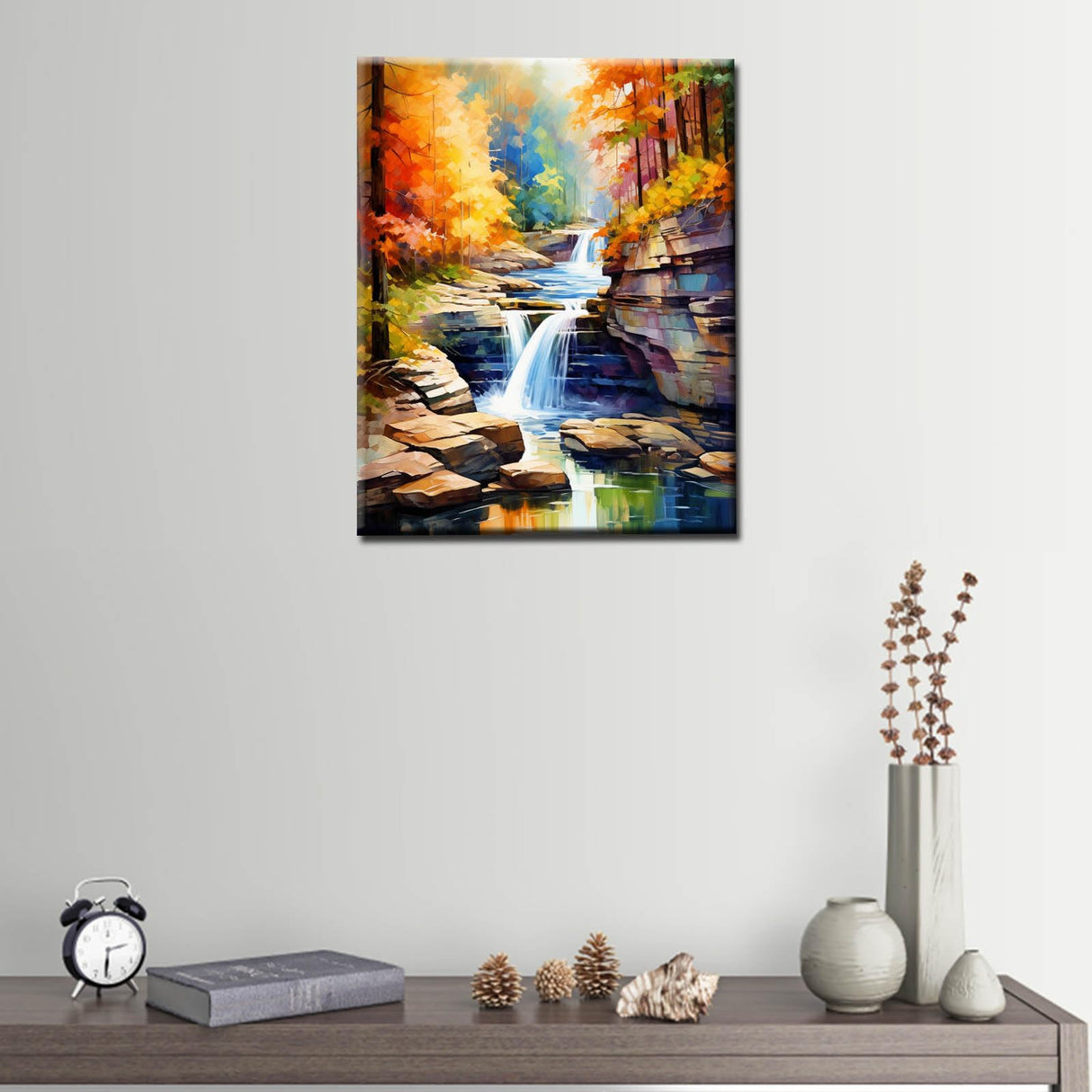 Tucocoo Sandstone Paint by Numbers Kits 16x20 inch Canvas DIY Oil Painting for Adults with Brushes and Acrylic Pigment, New River Falls National Park Landscape Pictures for Home Decor (Without Frame) Tucocoo