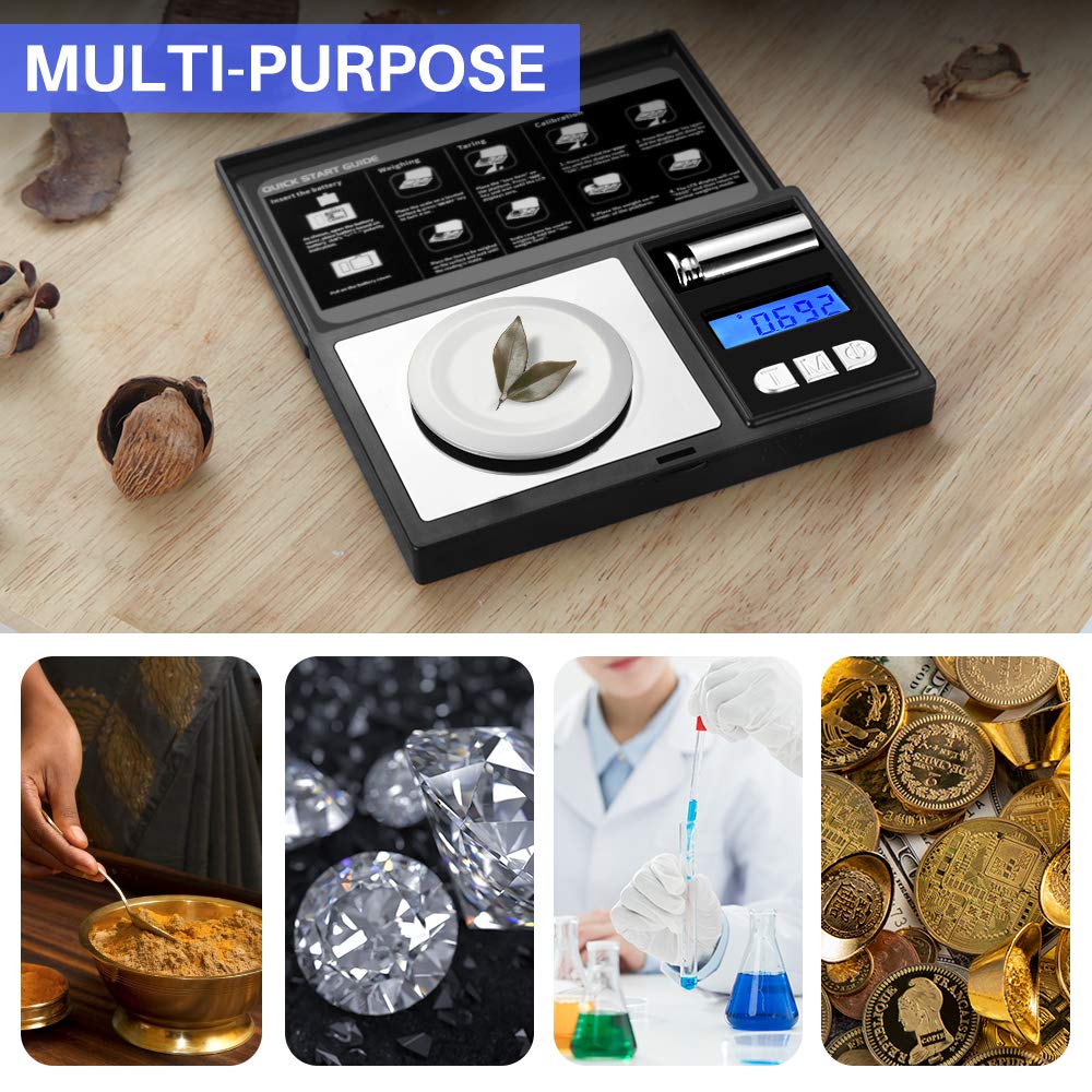 THINKSCALE Milligram Scale, 50g/0.001g Digital Jewelry Scale, Micro Gram Scale for Powder, Medicine, Gold, Gem, Reloading, Mg Scale 6 Units, Tare, Cal Weight Included THINKSCALE