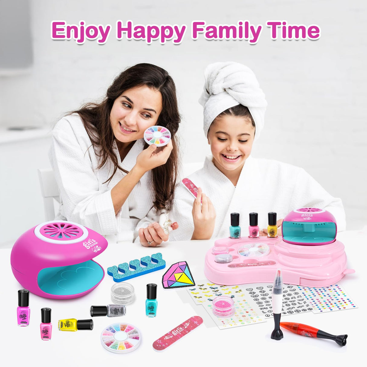 Nail Polish Kit for Girl , Kids Nail Art Salon Set with Nail Dryer , Nail Art Kit for Girls Ages 6-12,Makeup Manicures Decoration Studio Gifts for Christmas Birthday Spa Party Favors Yoloflix