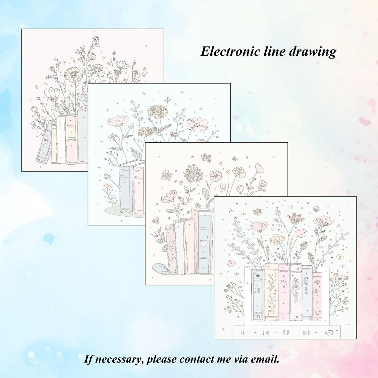 Canrichshop 4 Pcs Book Paint by Numbers Kit for Adults & Ages Over 12,Framed Books Adults' Paint-by-Number Kits, DIY Painting by Numbers for Adults Flowers for Decor Present 8X 8 in Canrichshop