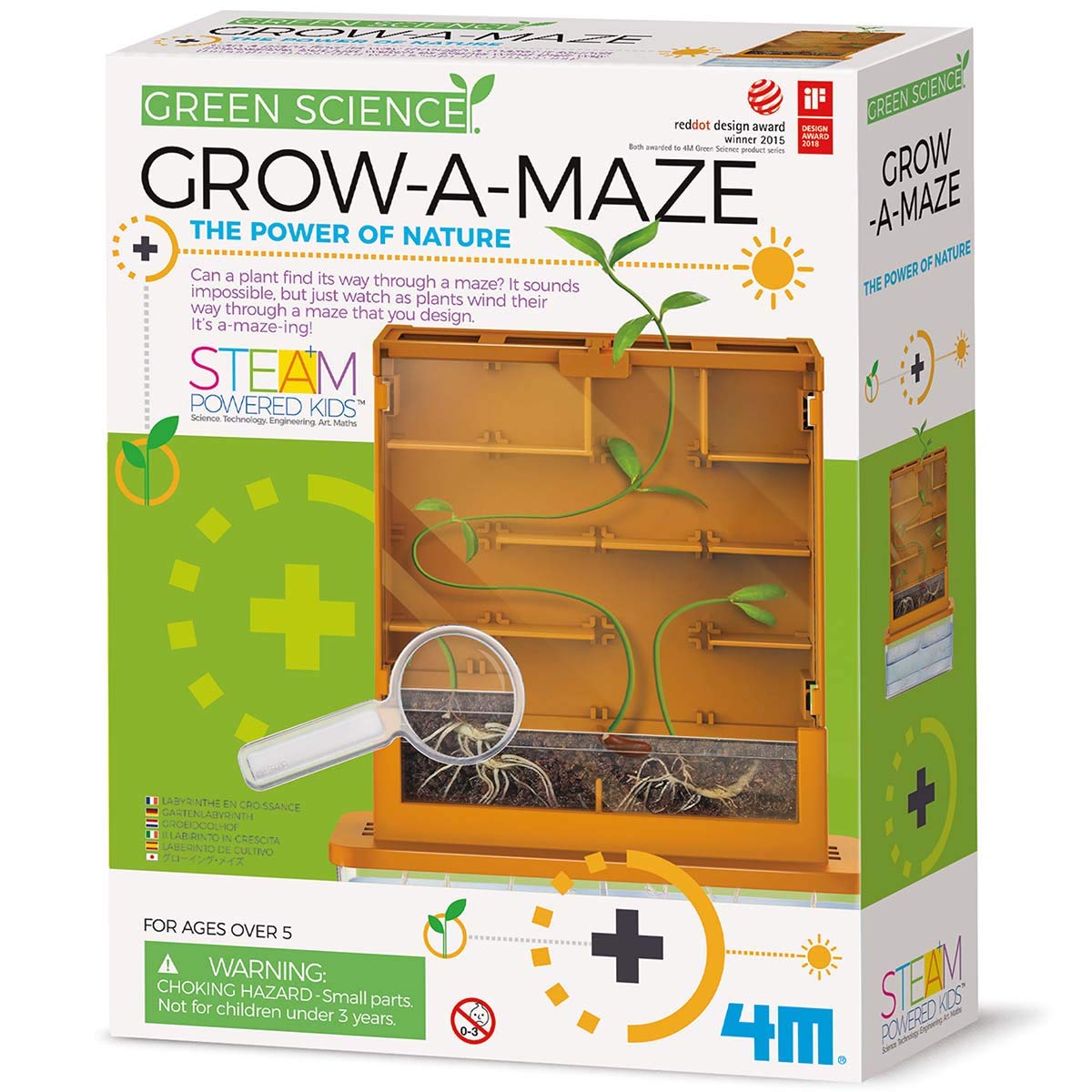 4M Green Science Grow A Maze Kit, Build A Plant Maze Science Kit, For Boys & Girls Ages 5+ , 5 x 4 nches 4M