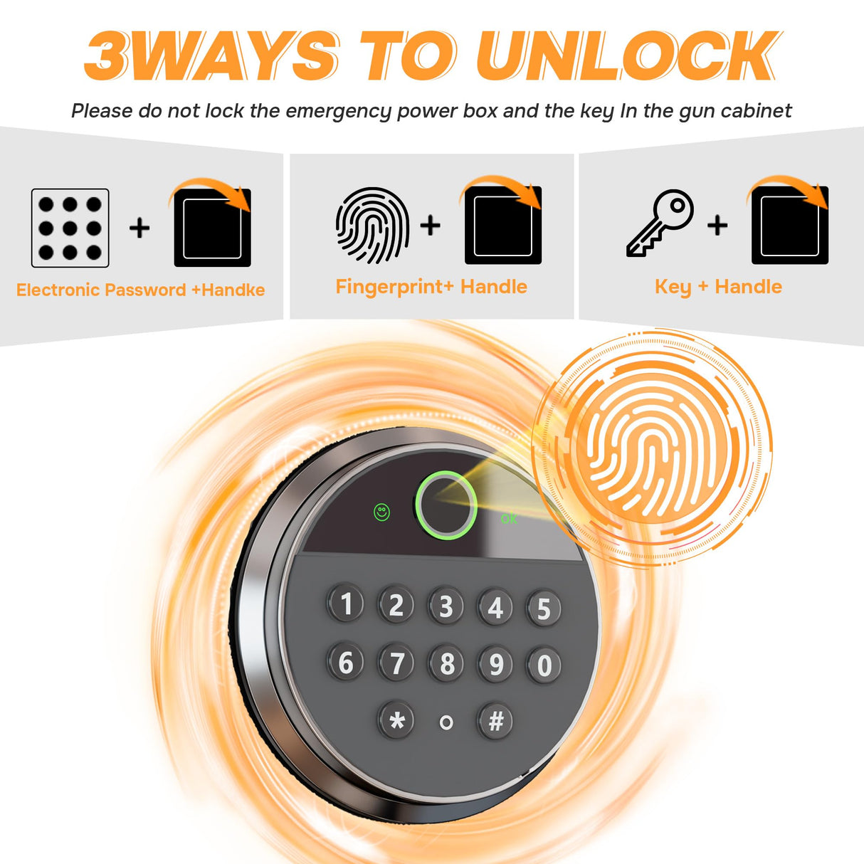 8-12 Fingerprint Gun Safe for Rifles and Pistols,No Assembly Required,Gun Safes for Rifle and Password Lock, Gun Cabinet for Home with Adjustable Shelves Metallitrend