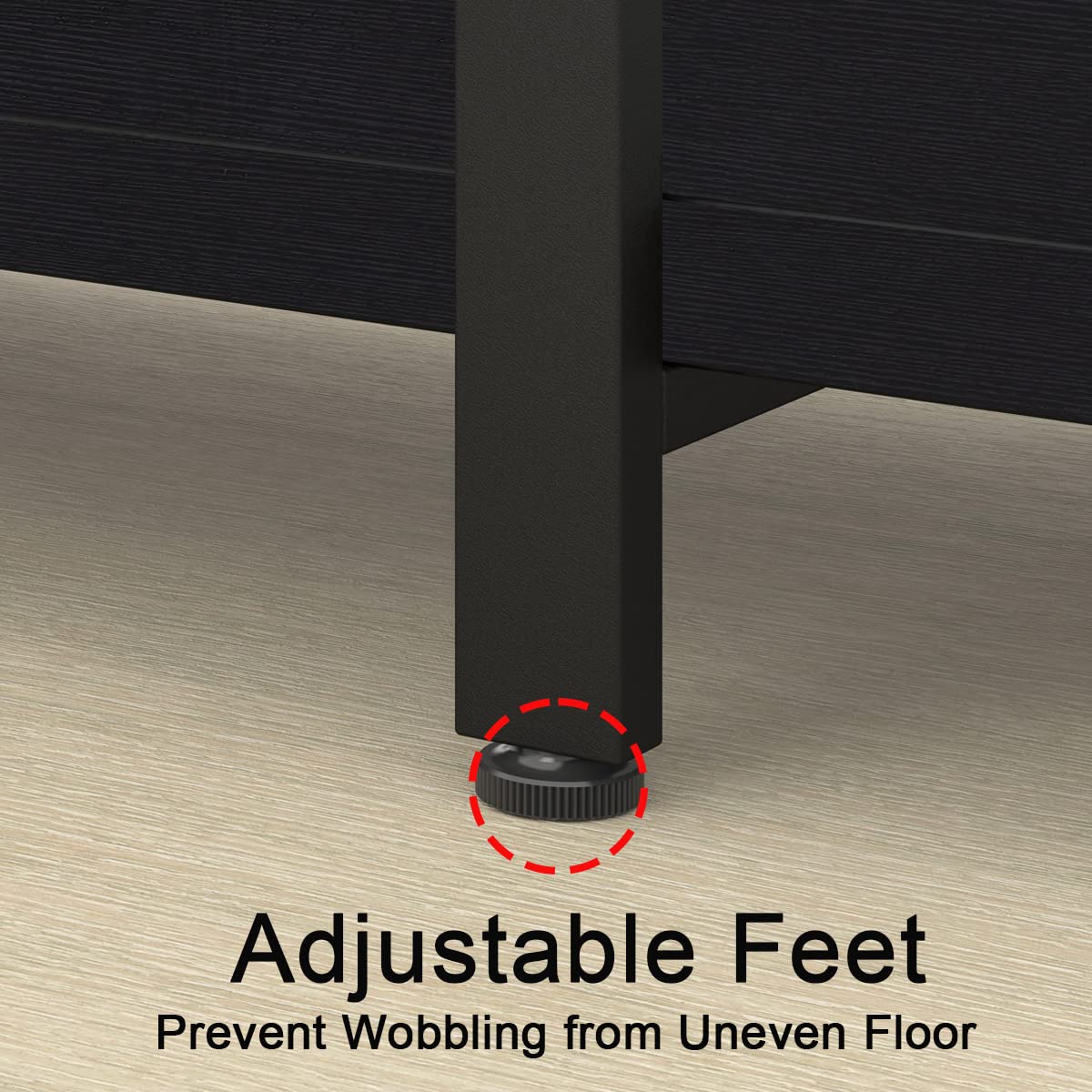 HSH Industrial-Style 3-Tier Black Oak Bookshelf with Metal Frame for Modern Storage HSH