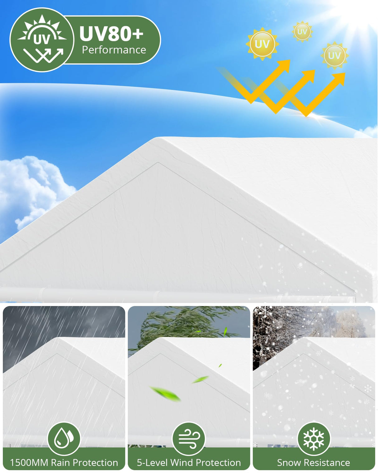 20x40FT Large Party Tent, Heavy Duty Outdoor Event Tent, Wedding Tents with Removable Sidewalls & Church Windows, Carpas para Fiestas with Storage Bags for Parties, Weddings, BBQs, Temporary Shelter ElfinAura