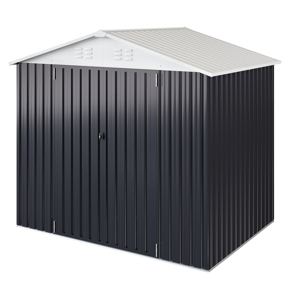 AirWire 6x8 FT Outdoor Storage Shed, Garden Shed with Updated Frame Structure and Lockable Doors, Metal Tool Sheds for Backyard Garden Patio Lawn, Grey AirWire