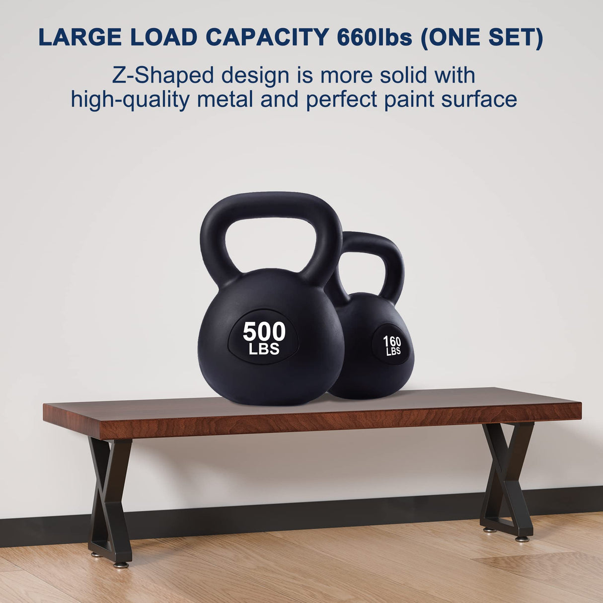 Likapop 16" Metal Bench, Desk and Coffee Table Legs, Heavy Duty Furniture Legs, Black End Table Legs, DIY Legs (H16" x W11.8", Set of 2) Likapop