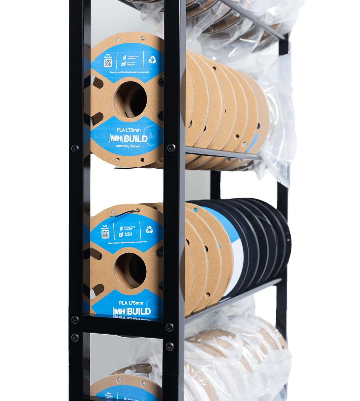 3D Printer Filament Storage Rack 6 Tier Shelves for Filament, Holds 54 Spools of 1 Kilogram Filament (1 Kilogram x 9 Spools x 6 Shelves) WoodArtSupply