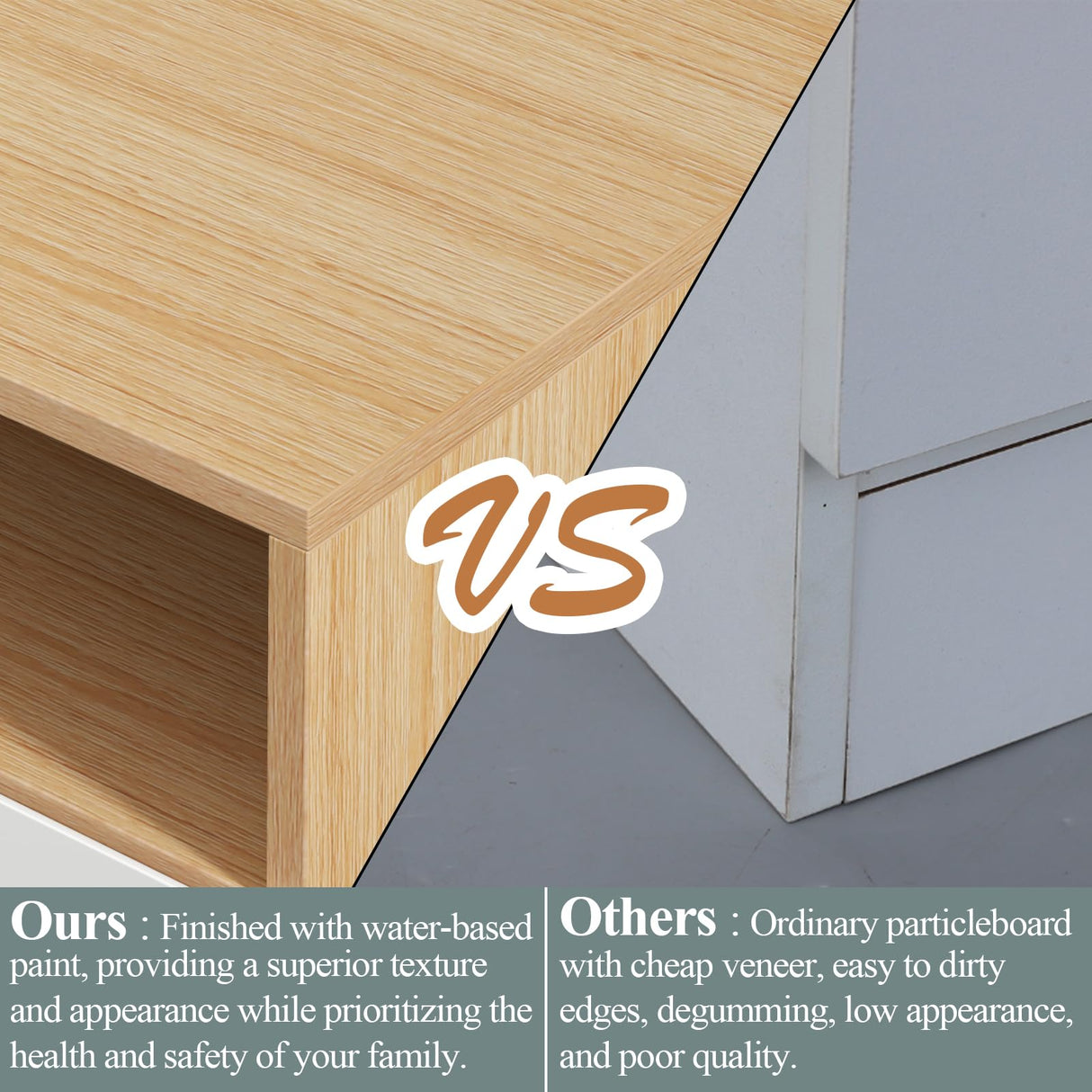 Auromie 6 Drawers Dresser, Double Modern Chest of Drawers with Power Outlet, Dresser TV Stand with Led Light Strip, Drawer Organizer for Bedroom, Living Room, Hallway (Light Walnut + White, 9 Drawer) Auromie