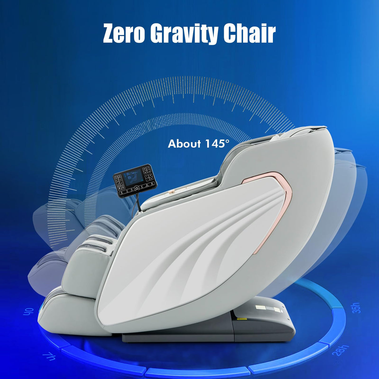 Artist hand Massage Chair Full Body, Luxury 4D Zero Gravity Massage Chair with SL-Track, Heating, Foot Rollers, Bluetooth Speaker, Full Body Airbags Compression Massage, Adjustable Recline (Silver) Artist hand