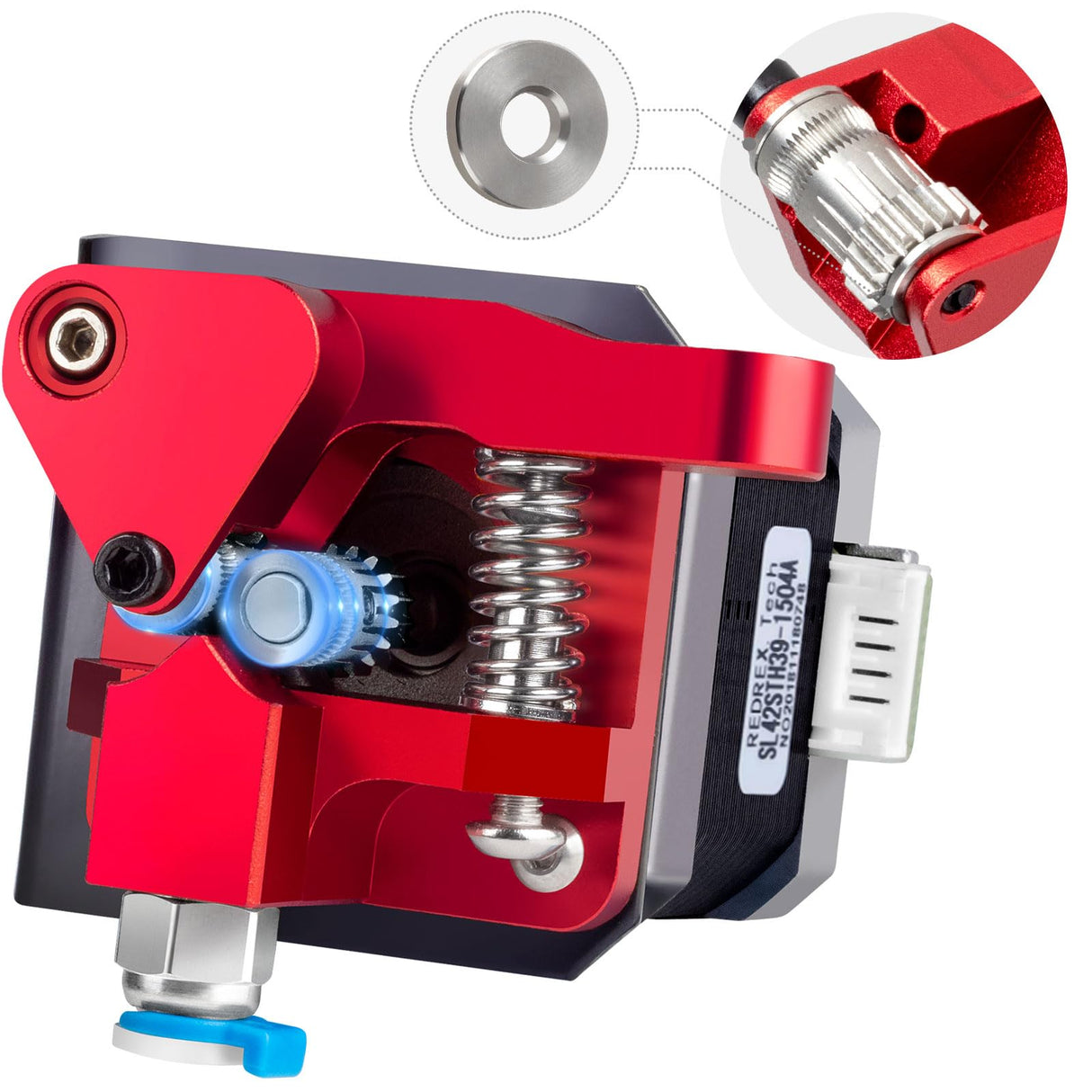 Redrex Dual Gear Ender 3 Extruder with Nema 17 Stepper Motor Upgrade Kit for Ender 3 V2, Ender 3 Pro, Ender 3 Neo Series, Ender 5 Series, CR6 SE, CR10, Voxelab Aquila 3D Printer TPU Supported REDREX