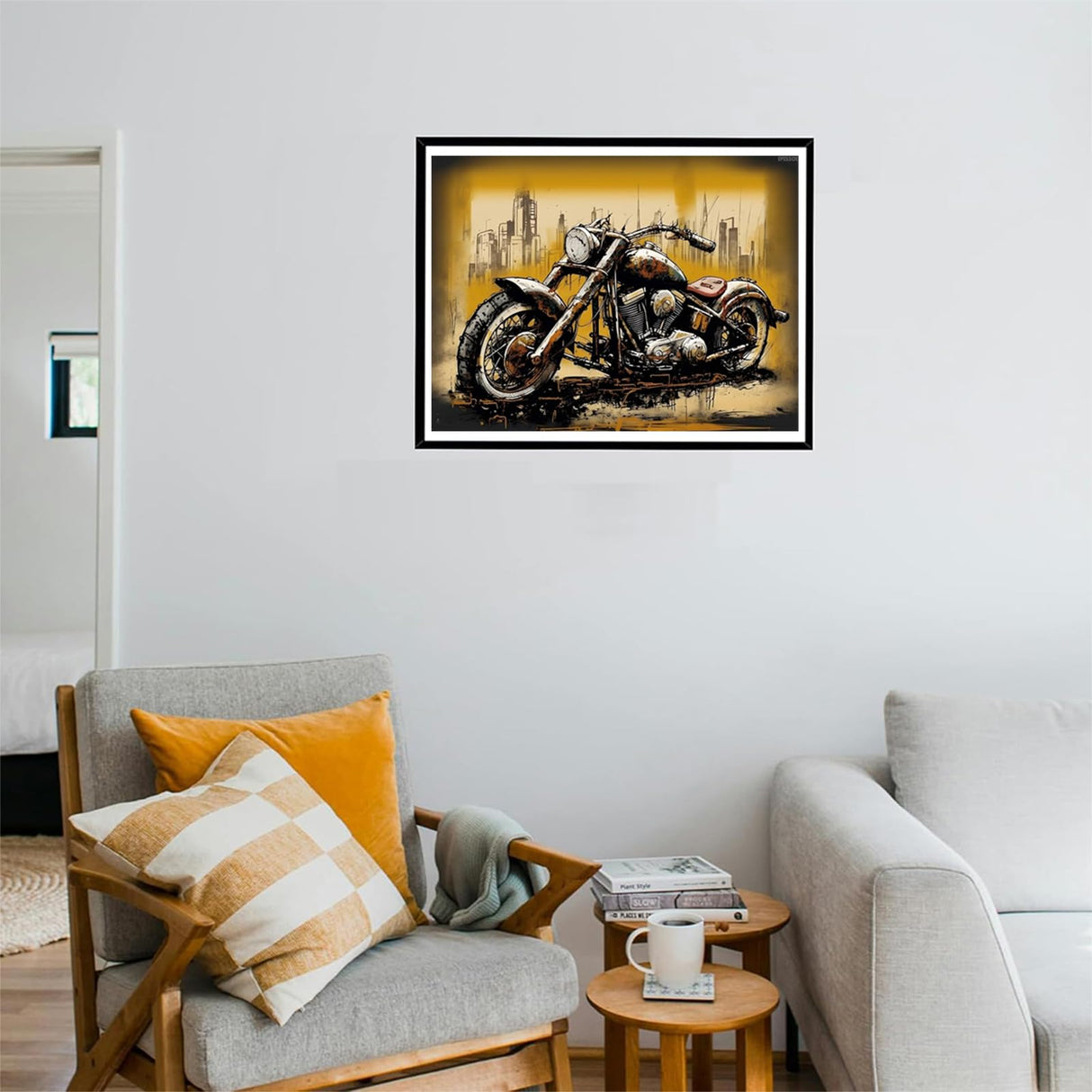 IPISSOI Diamond Art Kits Motorcycle Diamond Art DIY Full Drill 5D Diamond Art Round Gemstone Crystal Motorcycle Diamond Art Kit for Room Wall Decor 12x16in/30x40cm IPISSOI