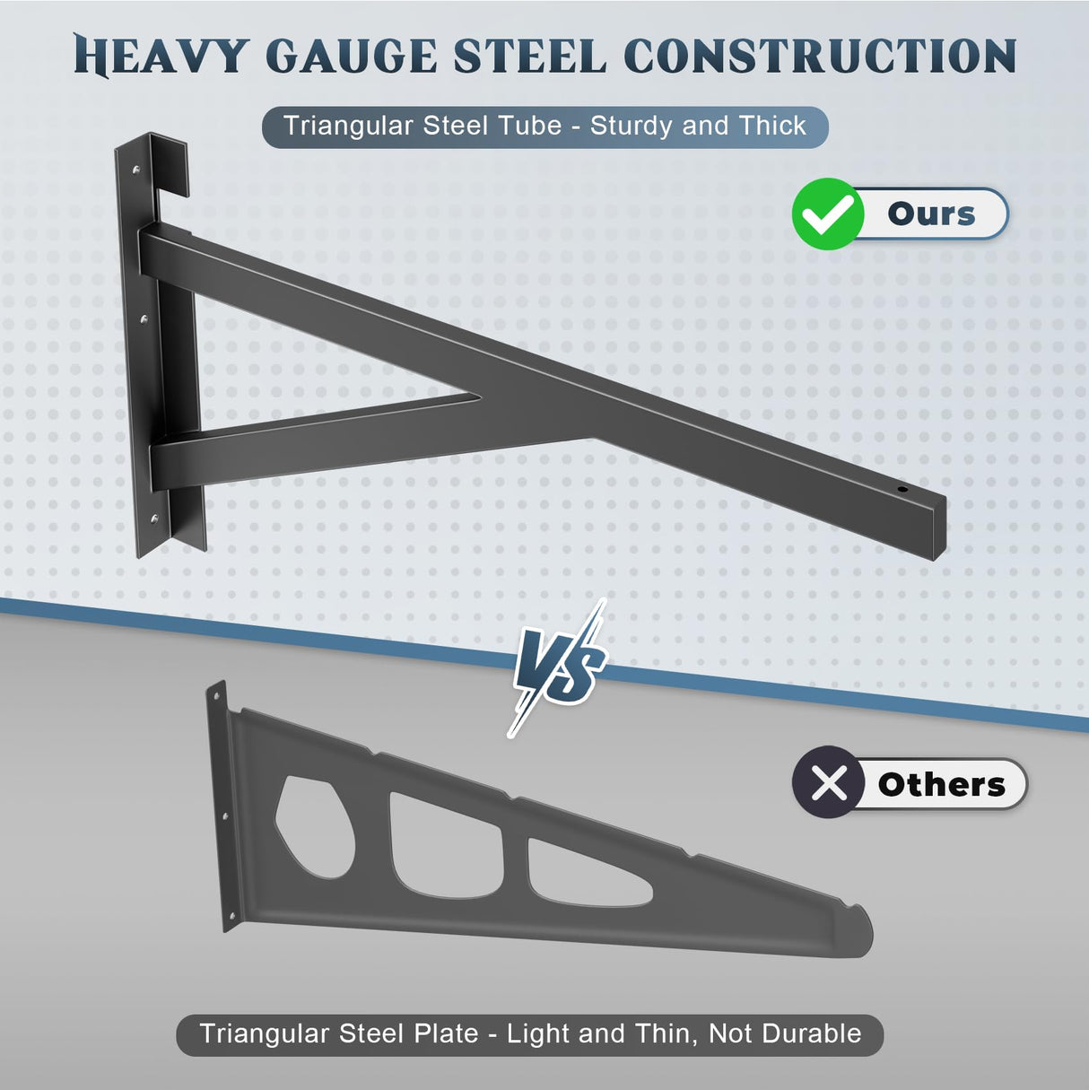 Jusgym 4 Pack Heavy Duty Garage Wall Shelving Set (2x3ft), Wall Mounted Garage Shelves 1000lbs Capacity, 24"x72" Shelf Storage Rack Floating Shelves, Black Jusgym