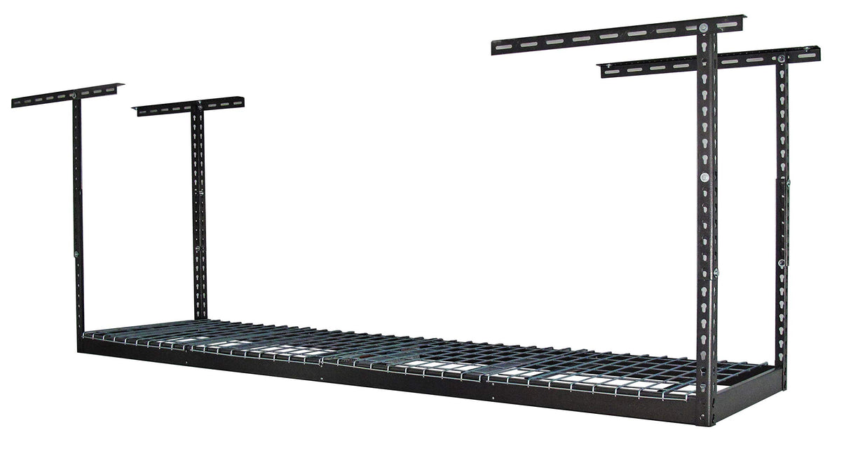 MonsterRax Overhead Garage Storage Rack 2x8, Ceiling Mounted Shelving, Adjustable Hanging Organizer, Heavy Duty Steel, 350 Pound Capacity, Color: Hammertone, Adjusts 24-45" from Ceiling MonsterRAX Storage Solutions