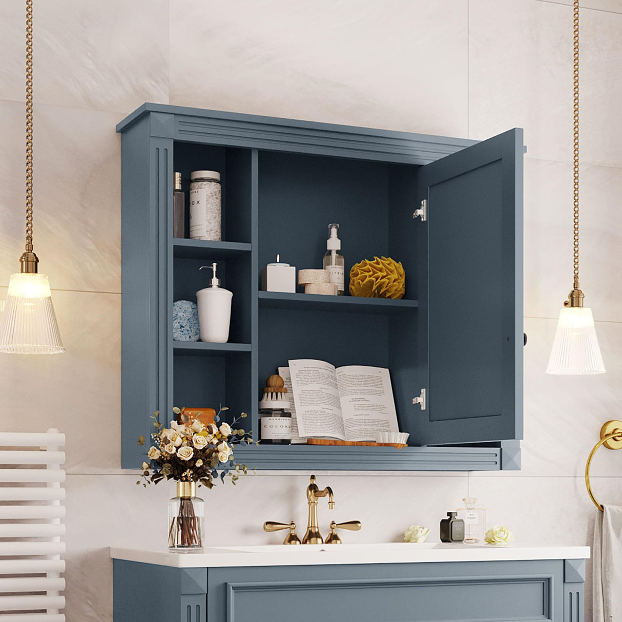 Merax 36 Inch Bathroom Mirror Cabinet,Modern Mirror Cabinet for Small Bathroom, Wall Mounted Bathroom Cabinet with High Definition Mirror Merax