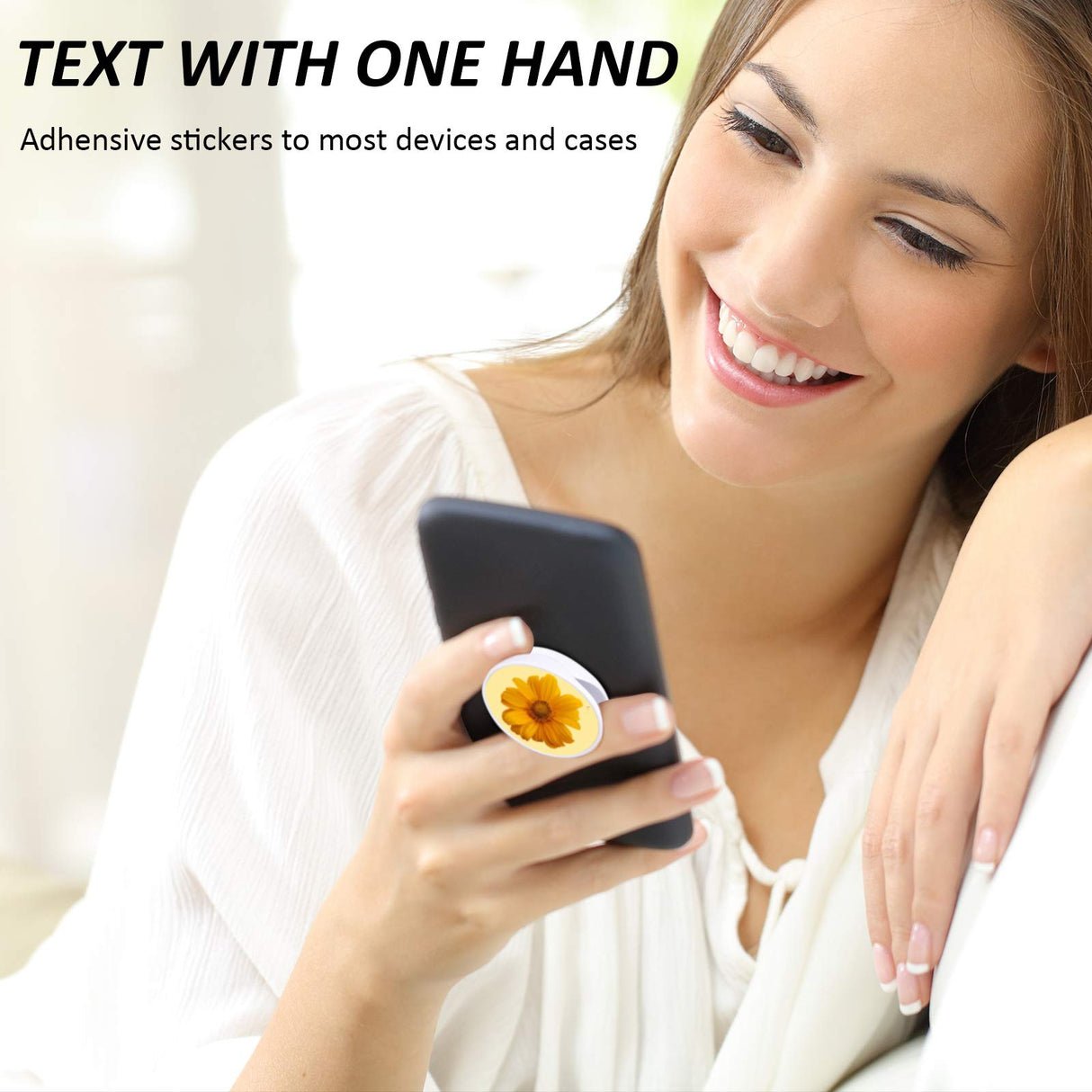 15 Pieces Blank Sublimation Phone Holders Collapsible Tablets and Cell Phones Grip Holder Adhesive Blank Finger Stand Holder with Double-Sided Tape (White) Weewooday