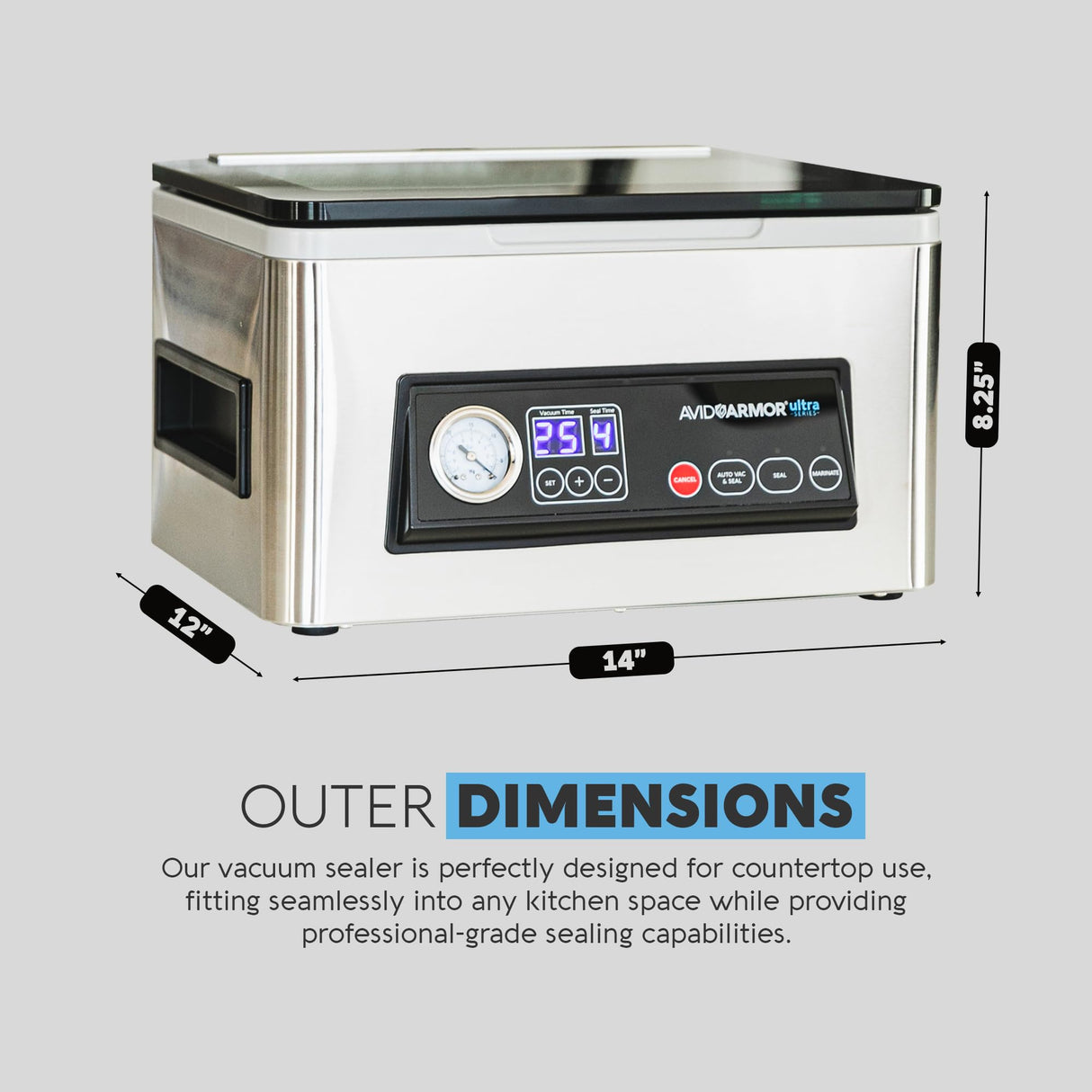 Avid Armor Chamber Vacuum Sealer Machine USV20 Ultra Series for Wet Foods, Meat Vacuum Packing Machine, Compact with 11.5-Inch Vaccum Sealer Bar Avid Armor