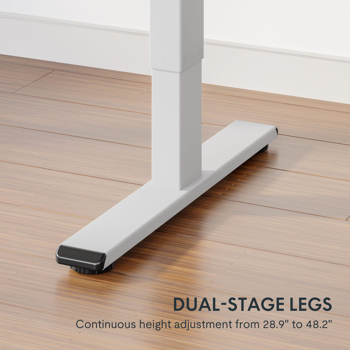 SANODESK L Shaped Standing Desk, Electric Standing Gaming Desk Adjustable Height, Corner Stand up Desk with Splice Board, White SANODESK