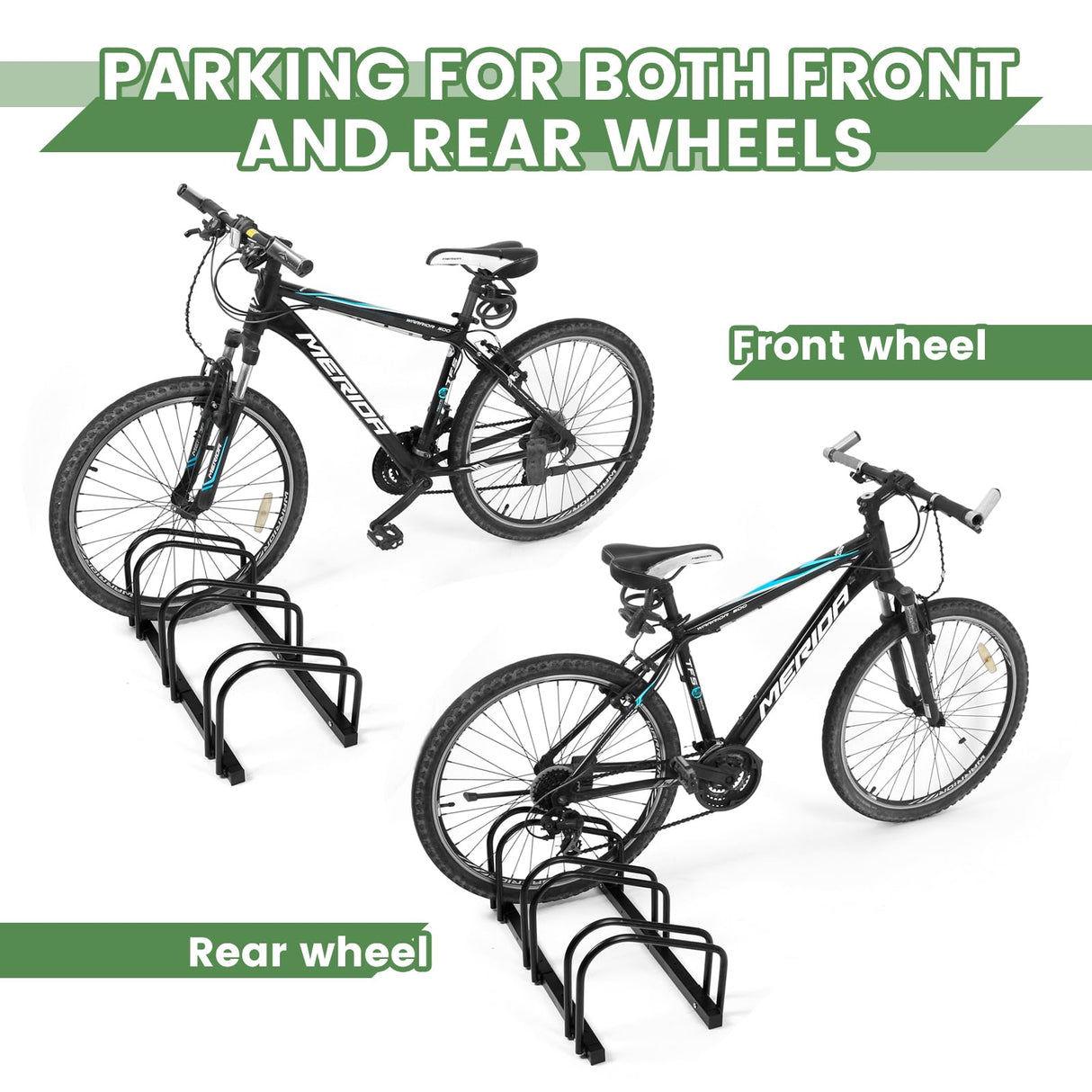 Auwey Bike Floor Rack Bike Floor Parking Bicycle Parking Rack Bike Storage Stand Bike Floor Stand Bicycle Storage Organizer for Mountain Bike, Road Bike Fit 22-28" Wheel Stand Tire Width 2.2" Auwey