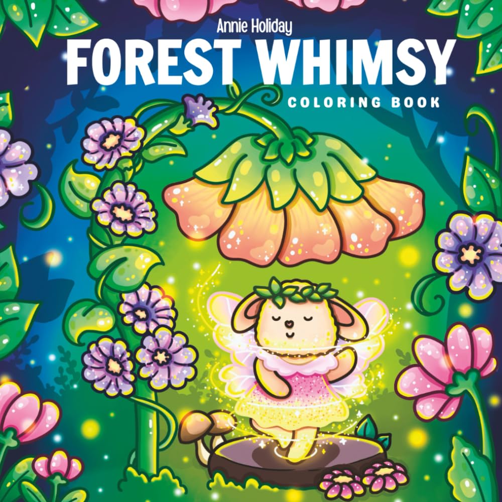 Forest Whimsy: Cute & Cozy Coloring Book for Adults and Teens Featuring Enchanting Forest Spirits, Fairies, Woodland Creatures, and Animals WoodArtSupply