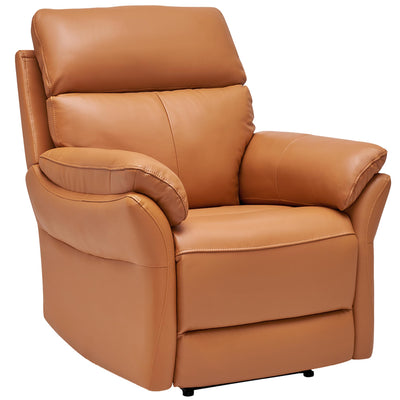 AIRSKY Genuine Leather Recliner Chair, Top Grain Leather, Italian Water-Washing Process, Wall Hugger Recliner Chair, for Living Room, Theater Seating, Bedroom. R1, Orangish Yellow
