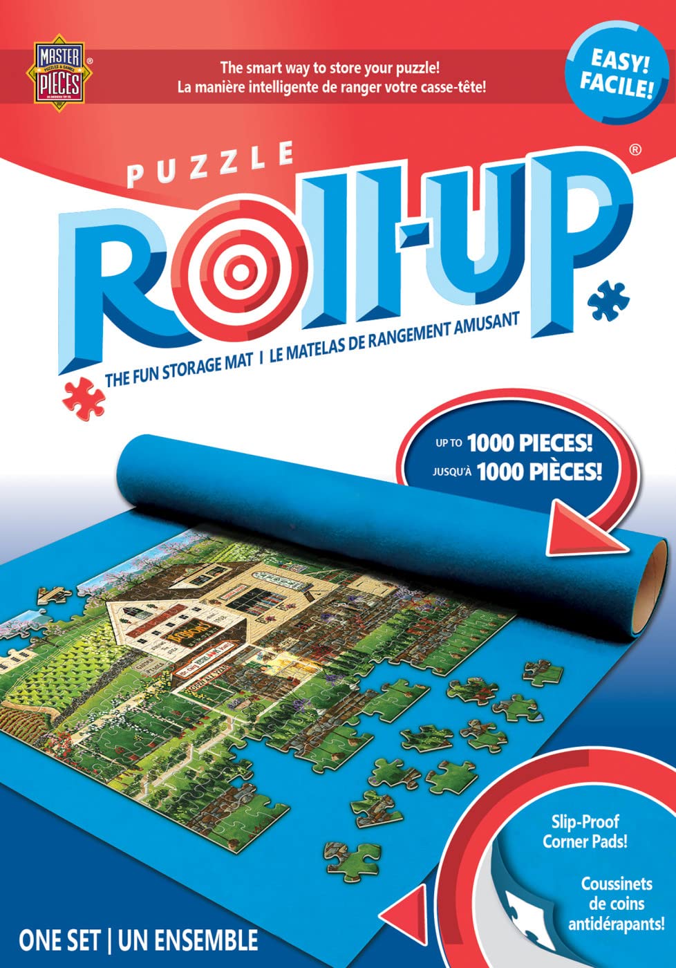 MasterPieces Accessories - Jigsaw Puzzle Roll-Up Mat & Stow Box, Standard 36"x30", Fits 1000 Pieces Masterpieces