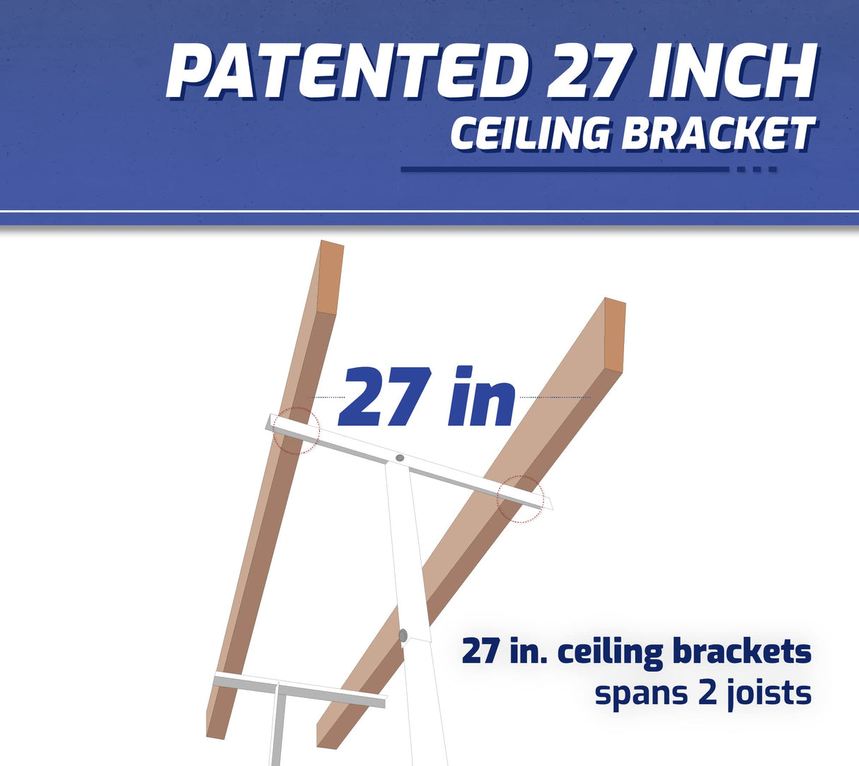 SafeRacks Overhead Garage Storage Rack, Heavy Duty Racks for Garage w/ 600 lb Capacity, Easy Garage Storage Adjustable Storage Rack Ceiling Mount Storage for Garage 4x8 White, 24"-45" (2 Pack) SafeRacks