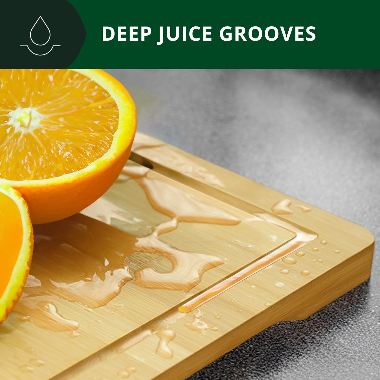 ROYAL CRAFT WOOD Wooden Serving Boards for Kitchen Meal & Cutting-Bamboo Cutting Board Set with Juice Groove Side Handles - Charcuterie & Chopping Butcher Block for Meat-Kitchen Gadgets Gift(2 Pcs) ROYAL CRAFT WOOD