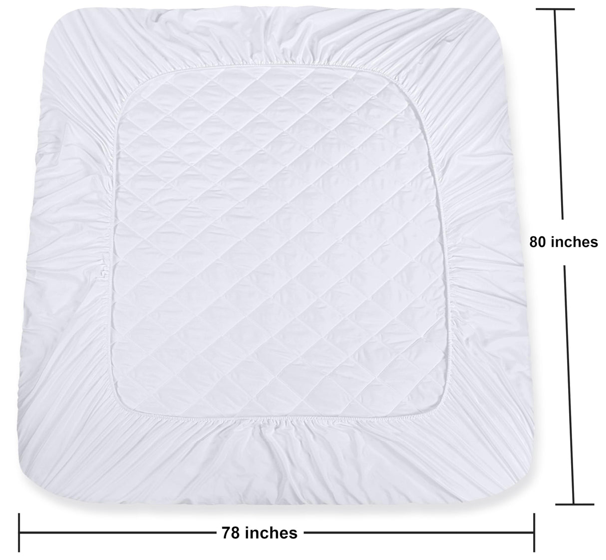 Utopia Bedding Quilted Fitted Mattress Pad, King Size, Elastic Fitted Mattress Topper Protector and Cover Stretches up to 16 Inches Deep, Machine Washable (White) Utopia Bedding