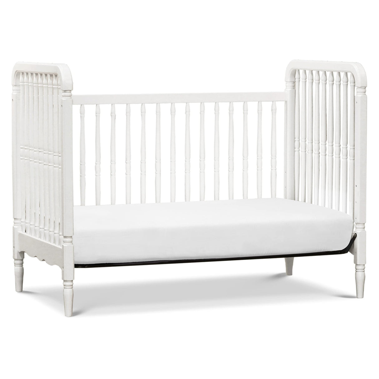 Namesake Liberty 3-in-1 Convertible Spindle Crib with Toddler Bed Conversion Kit in White, Greenguard Gold Certified NAMESAKE