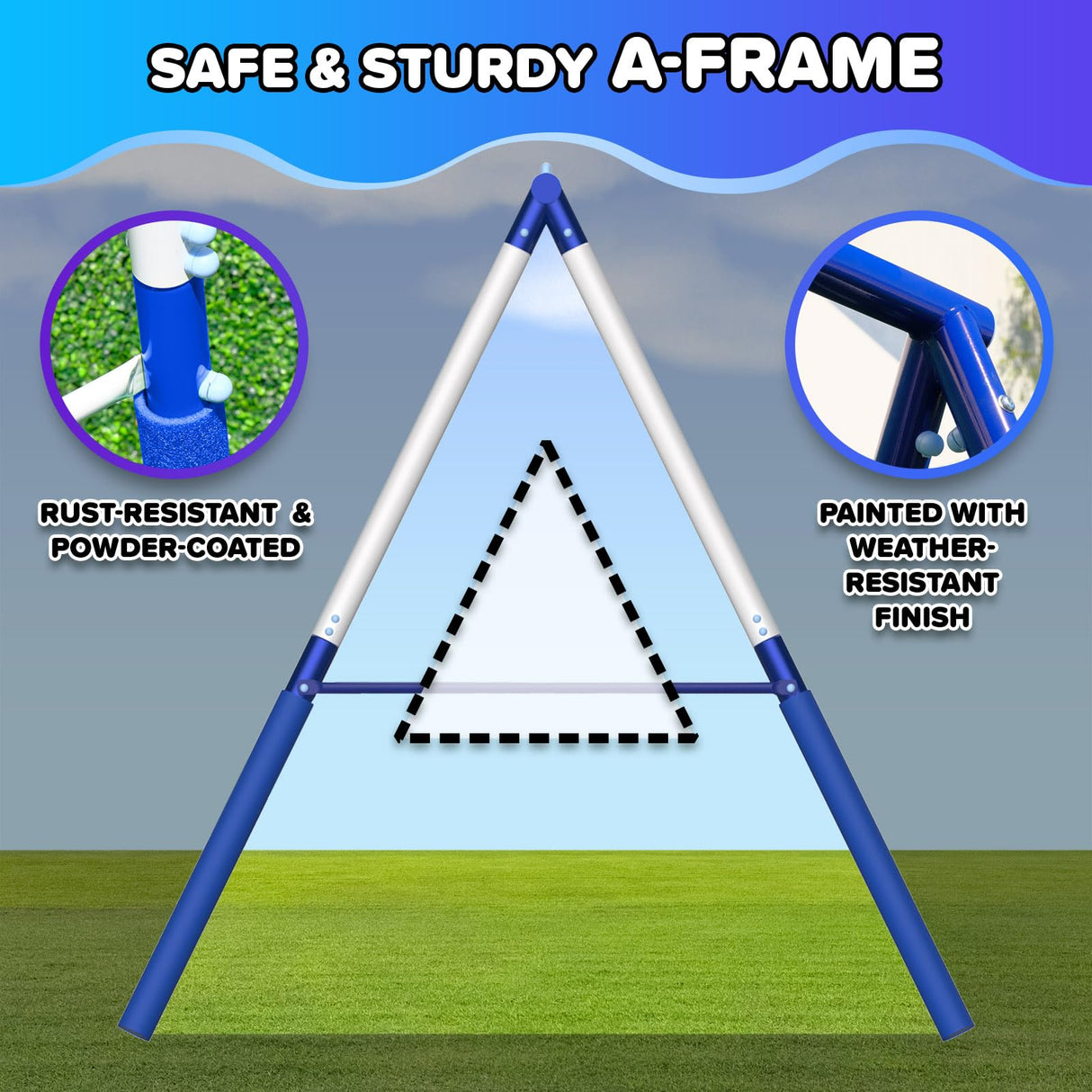 Sportspower Arcadia Star Burst Swing Set: Outdoor Heavy-Duty Metal Playset for Kids Aged 3-8 with LED Light Up Slide, Swings & Trapeze Sportspower