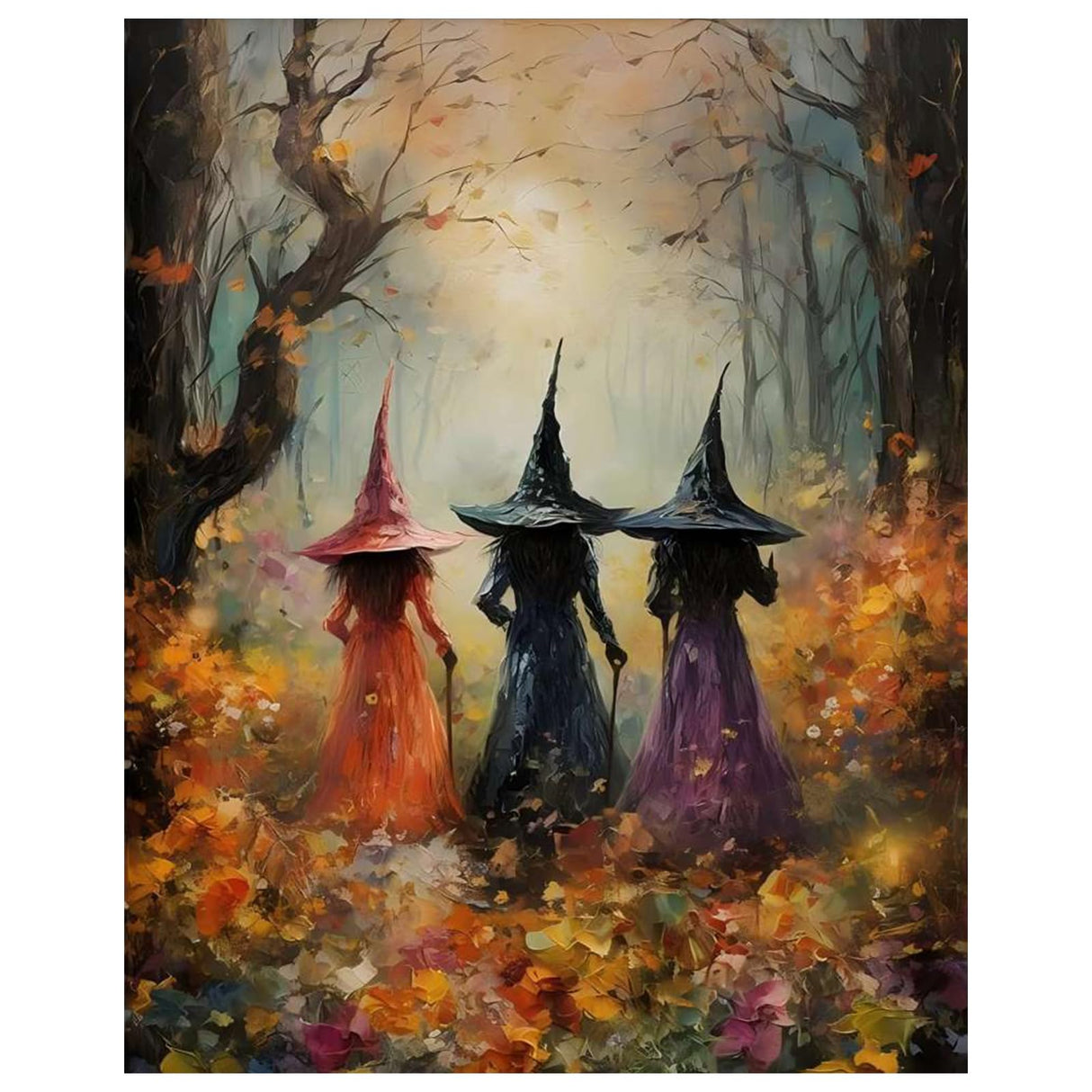 Halloween Paint by Numbers Kit for Adults Beginner, Fall Paint by Number Halloween, Painting by Numbers, Easy DIY Crafts for Gift Home Wall Decor 16x20inch hkejoi