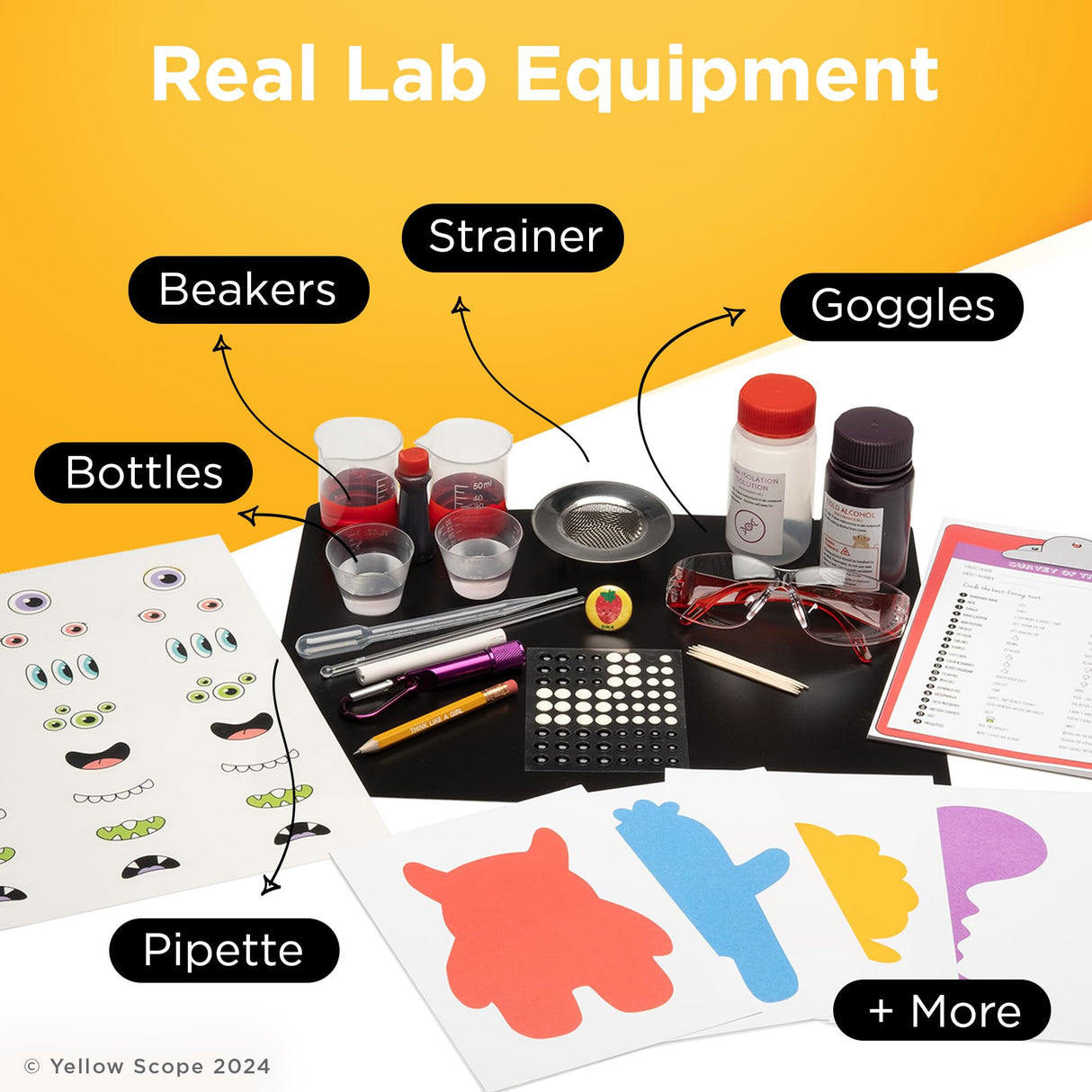 Yellow Scope DNA & Traits Science Kit for Kids, STEM Kits for Girls and Boys, Educational & Fun for Ages 8-12 YELLOW SCOPE