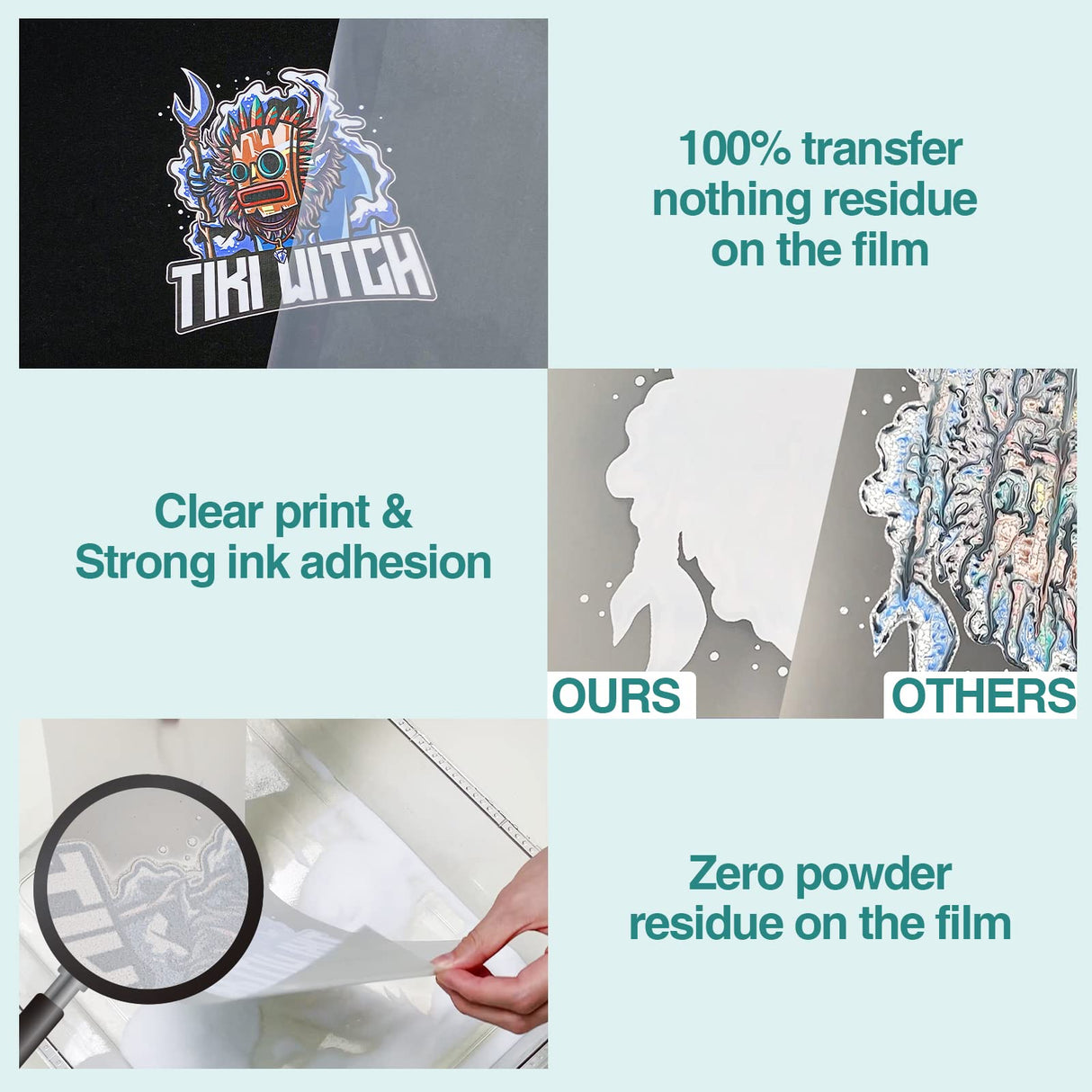 DTF Transfer Film, 50 Sheets 8.5"*11" DTF Paper with Smart Printing Pad for All Sublimation&DTF Printers,DTF Film for Sublimation Hack,Upgraded Premium Direct to Film for All Fabrics KASYU