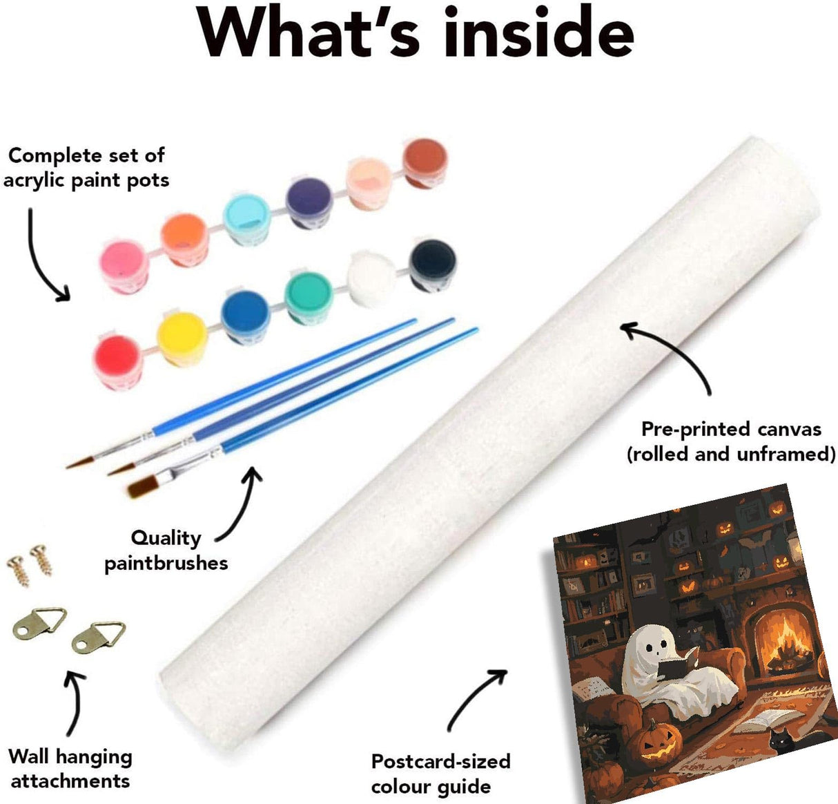 CEUHROG Ghost Paint by Numbers for Adults Beginner, Halloween Paint by Number on Canvas Without Frame, DIY Read Ghost Acrylic Painting for Gift Home Wall Decor (16x20 inch) CEUHROG